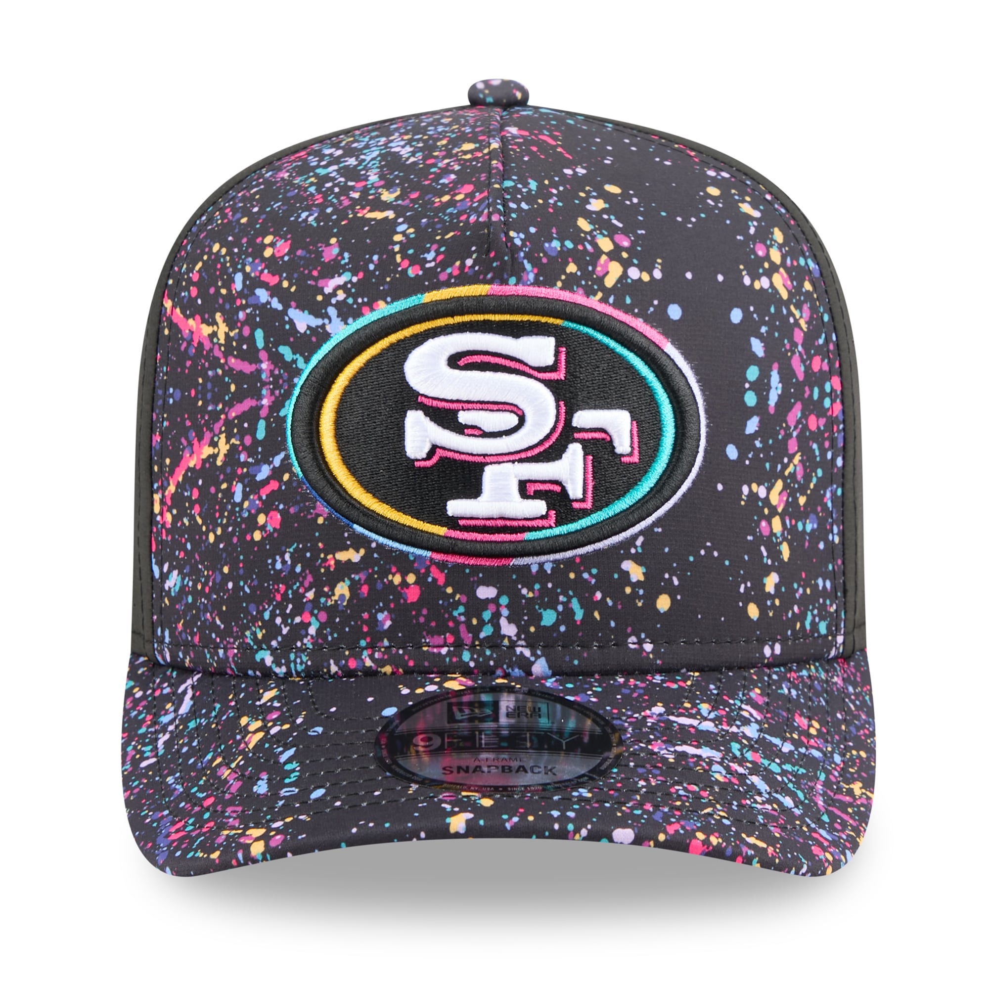 Men's New Era  Black San Francisco 49ers 2025 NFL Crucial Catch A-Frame 9FIFTY Snapback Hat