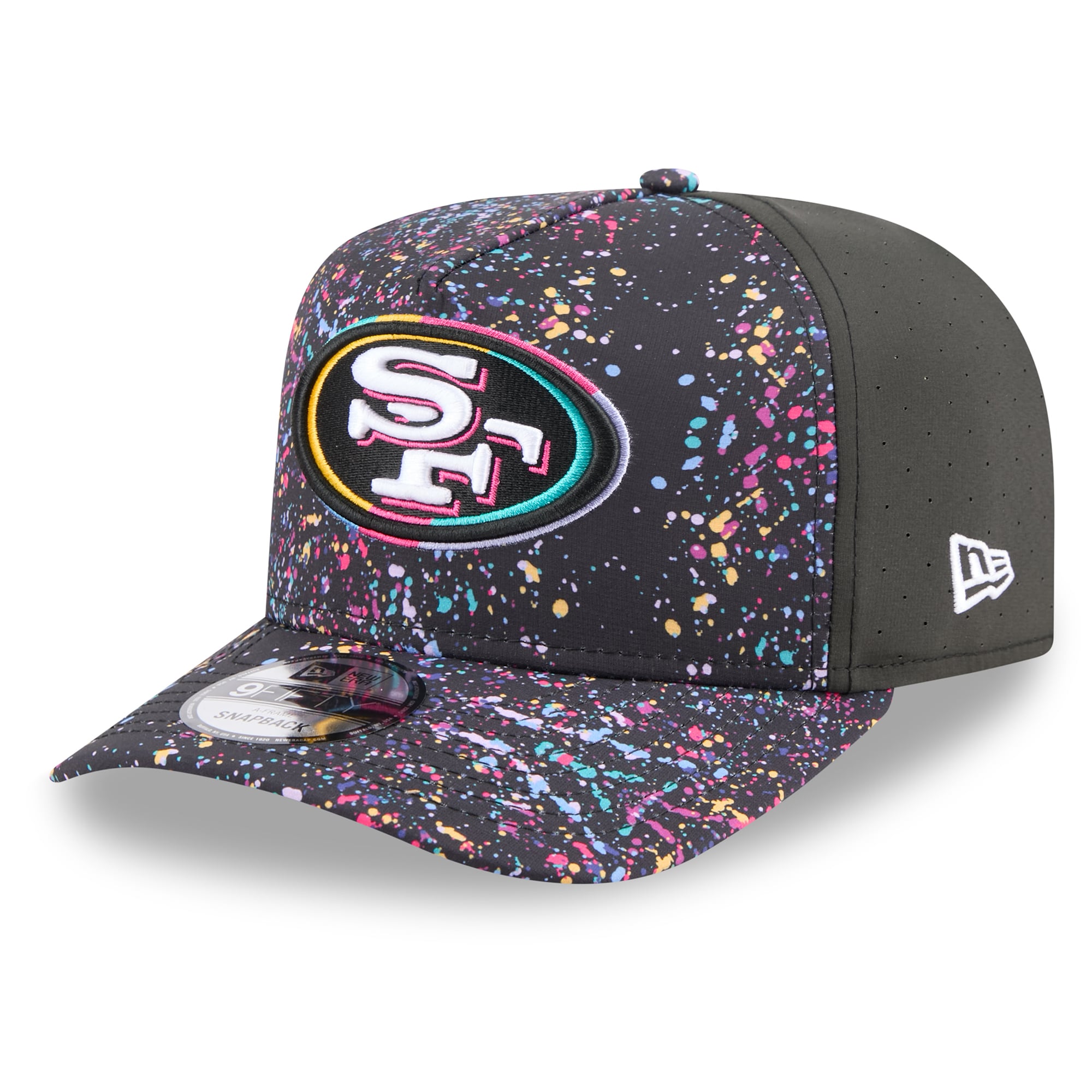 Men's New Era  Black San Francisco 49ers 2025 NFL Crucial Catch A-Frame 9FIFTY Snapback Hat