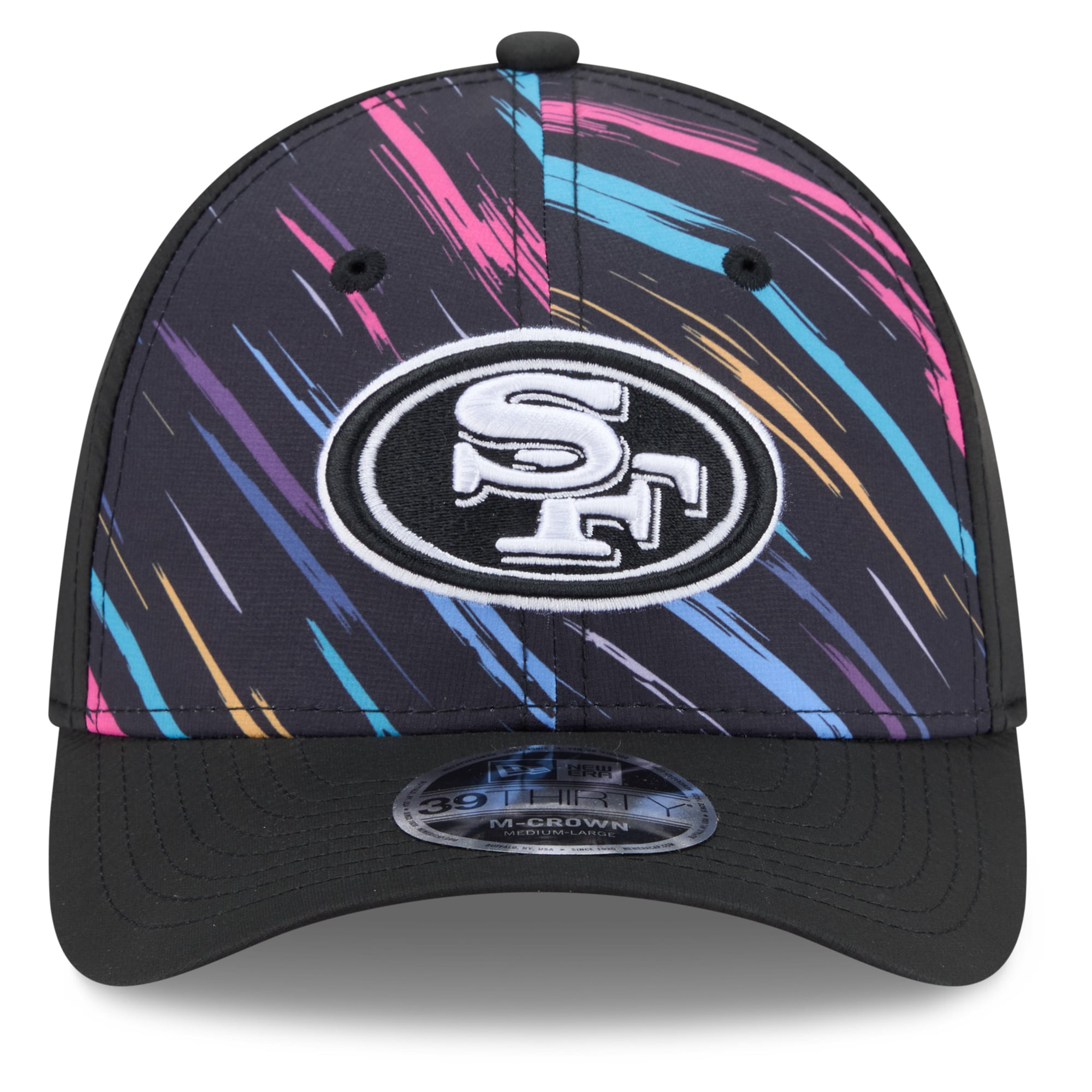 Men's New Era Black San Francisco 49ers 2026 NFL Crucial Catch 39THIRTY M-Crown Stretch Hat