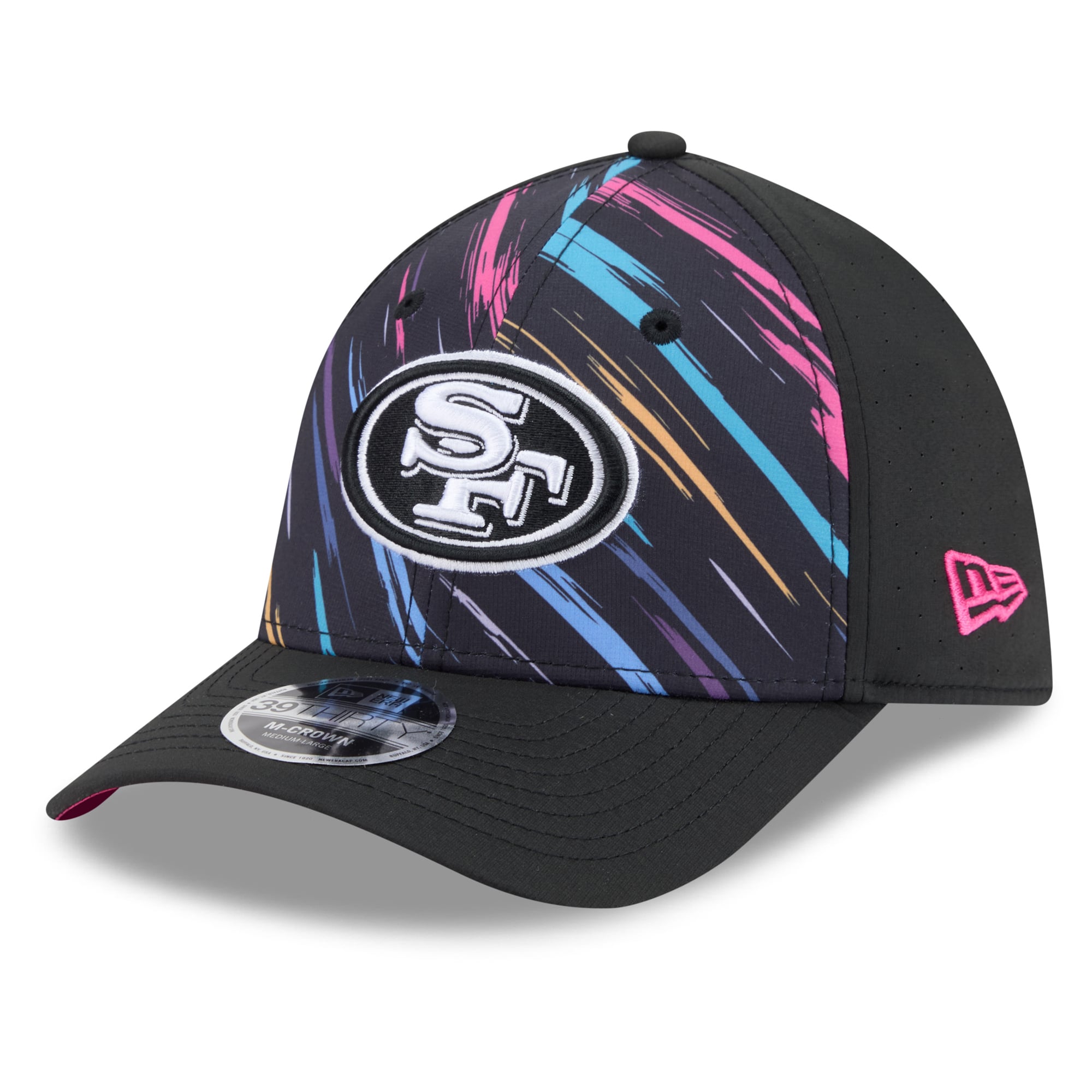 Men's New Era Black San Francisco 49ers 2026 NFL Crucial Catch 39THIRTY M-Crown Stretch Hat