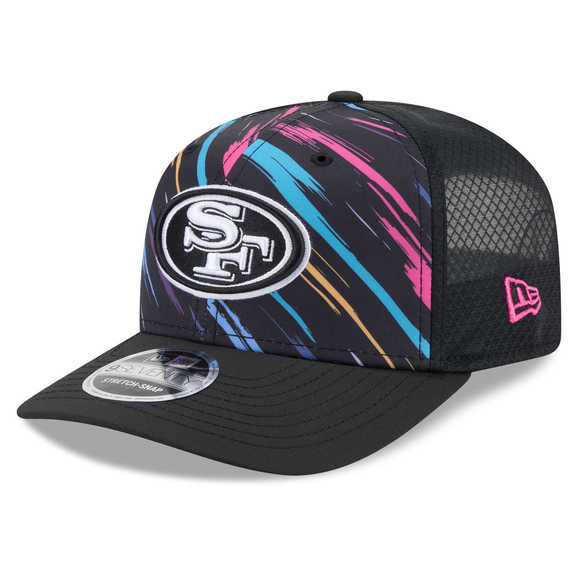 Men's New Era Black San Francisco 49ers 2026 NFL Crucial Catch 9SEVENTY Adjustable Trucker Hat