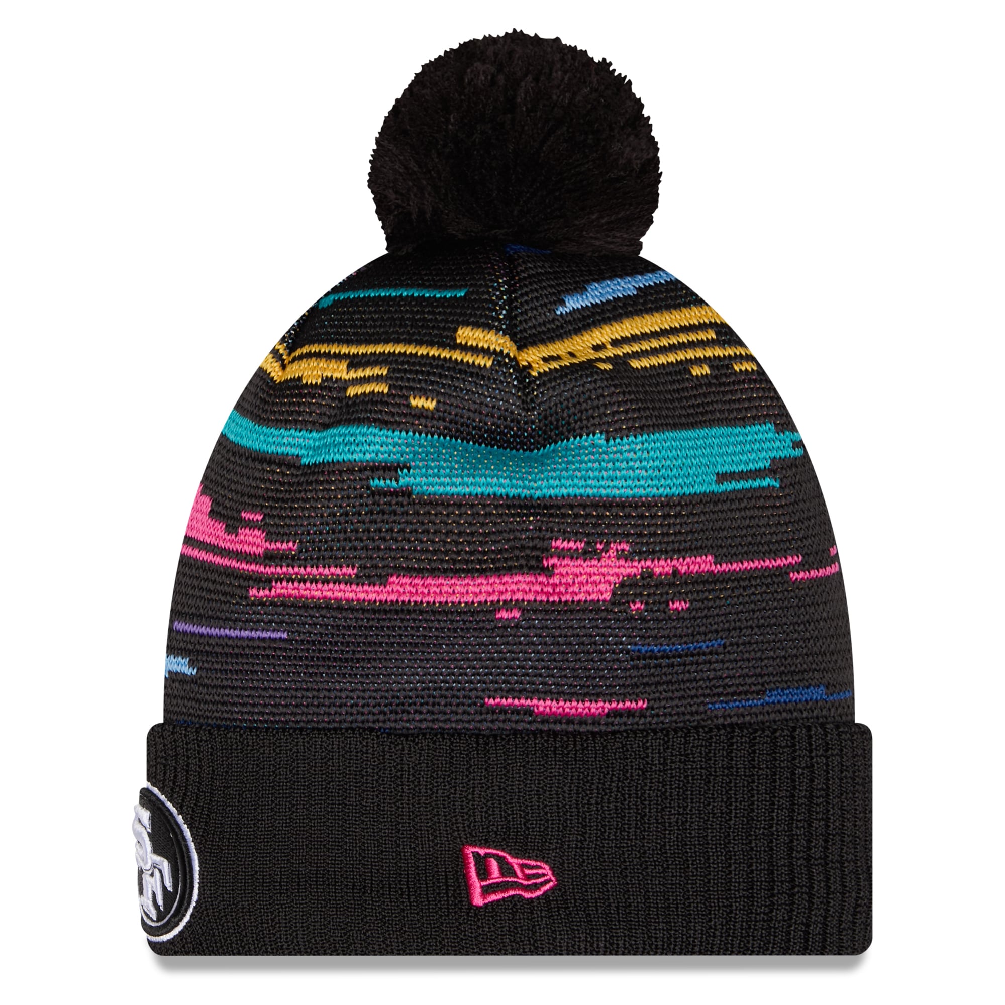 Men's New Era Black San Francisco 49ers 2026 NFL Crucial Catch Cuffed Knit Hat with Pom