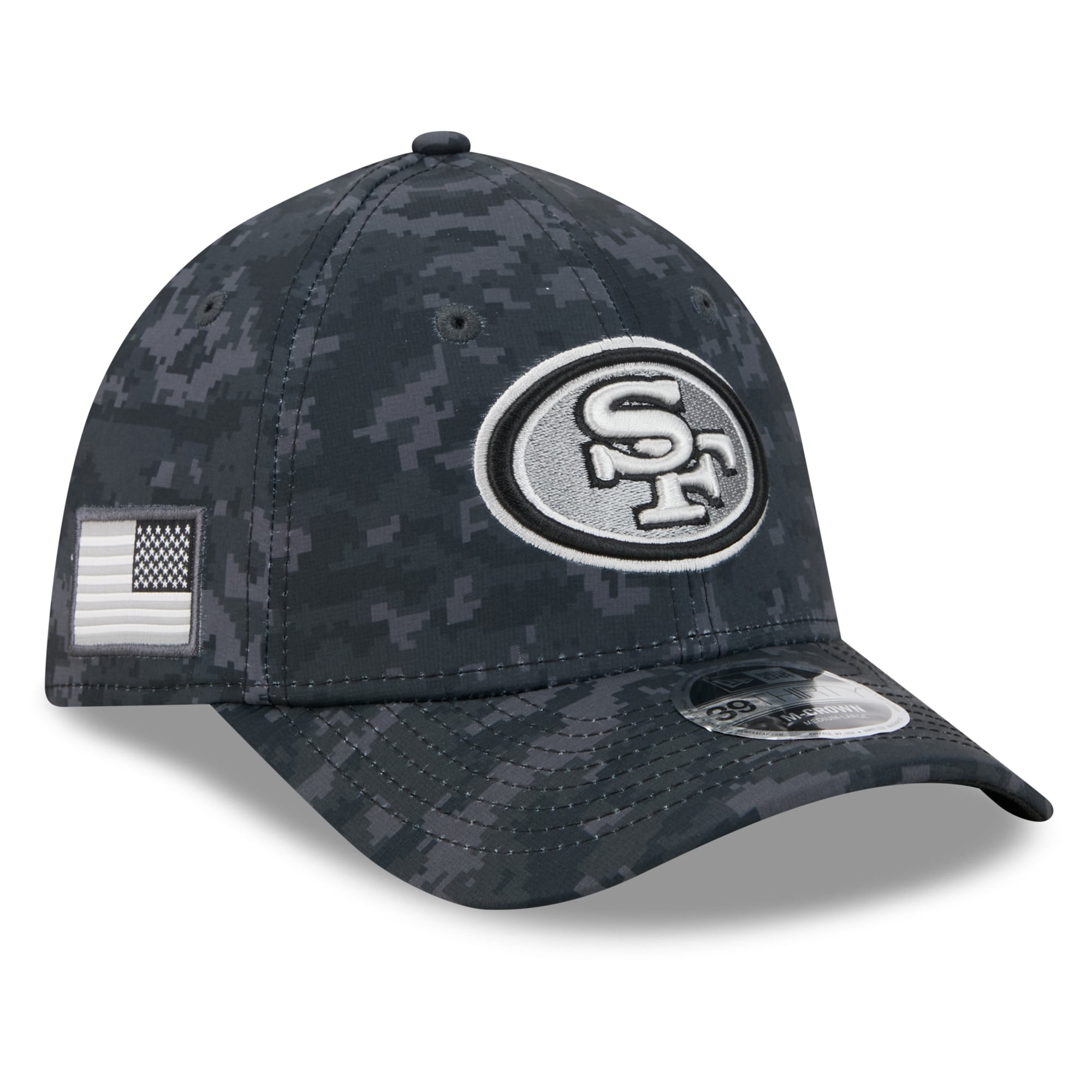 Men's New Era Black San Francisco 49ers 2026 Salute To Service 39THIRTY M-Crown Stretch Hat