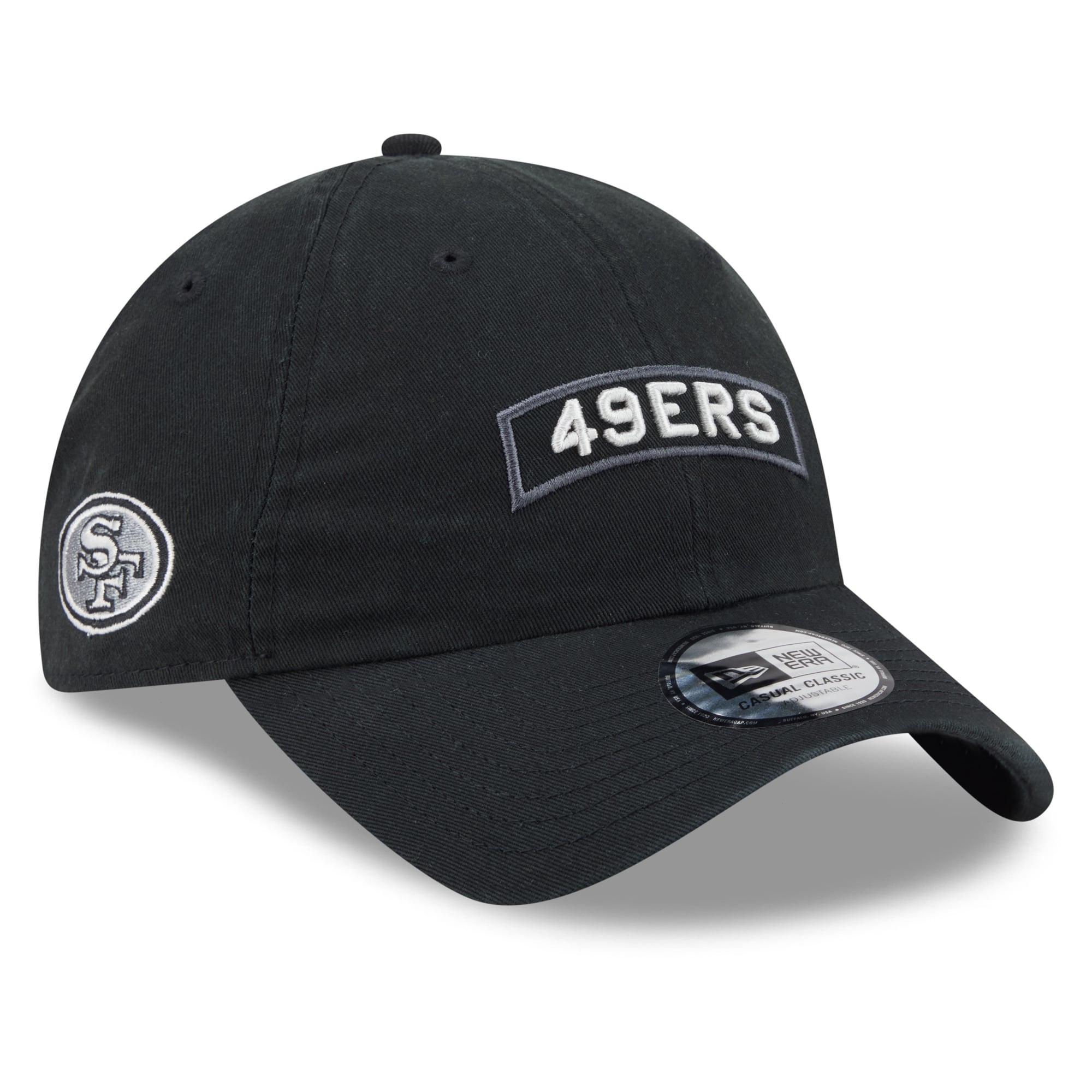 Casquette New Era noire pour homme, San Francisco 49ers 2026 Salute To Service, style classique décontracté et ajustable