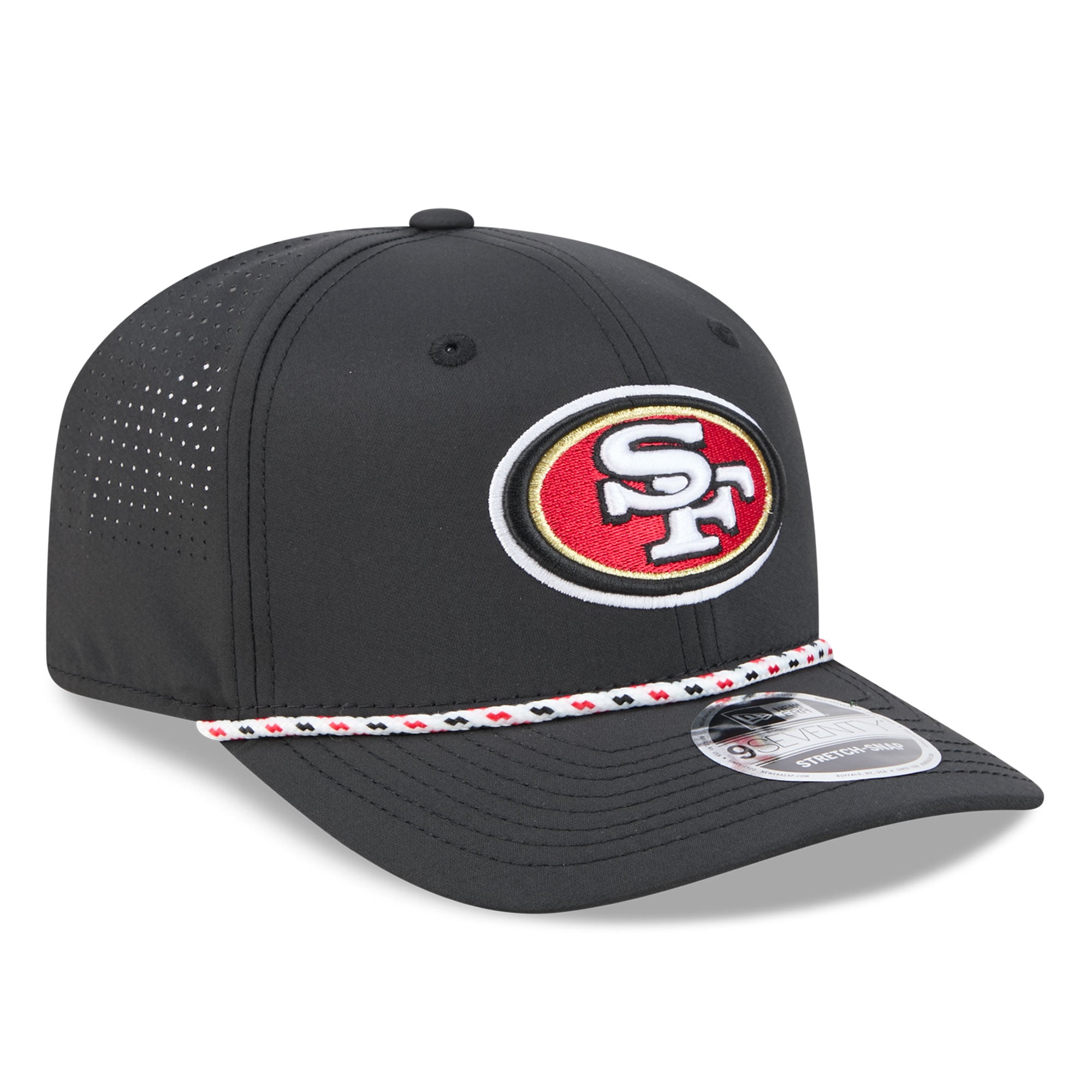 Casquette ajustable New Era noire San Francisco 49ers 9SEVENTY pour homme