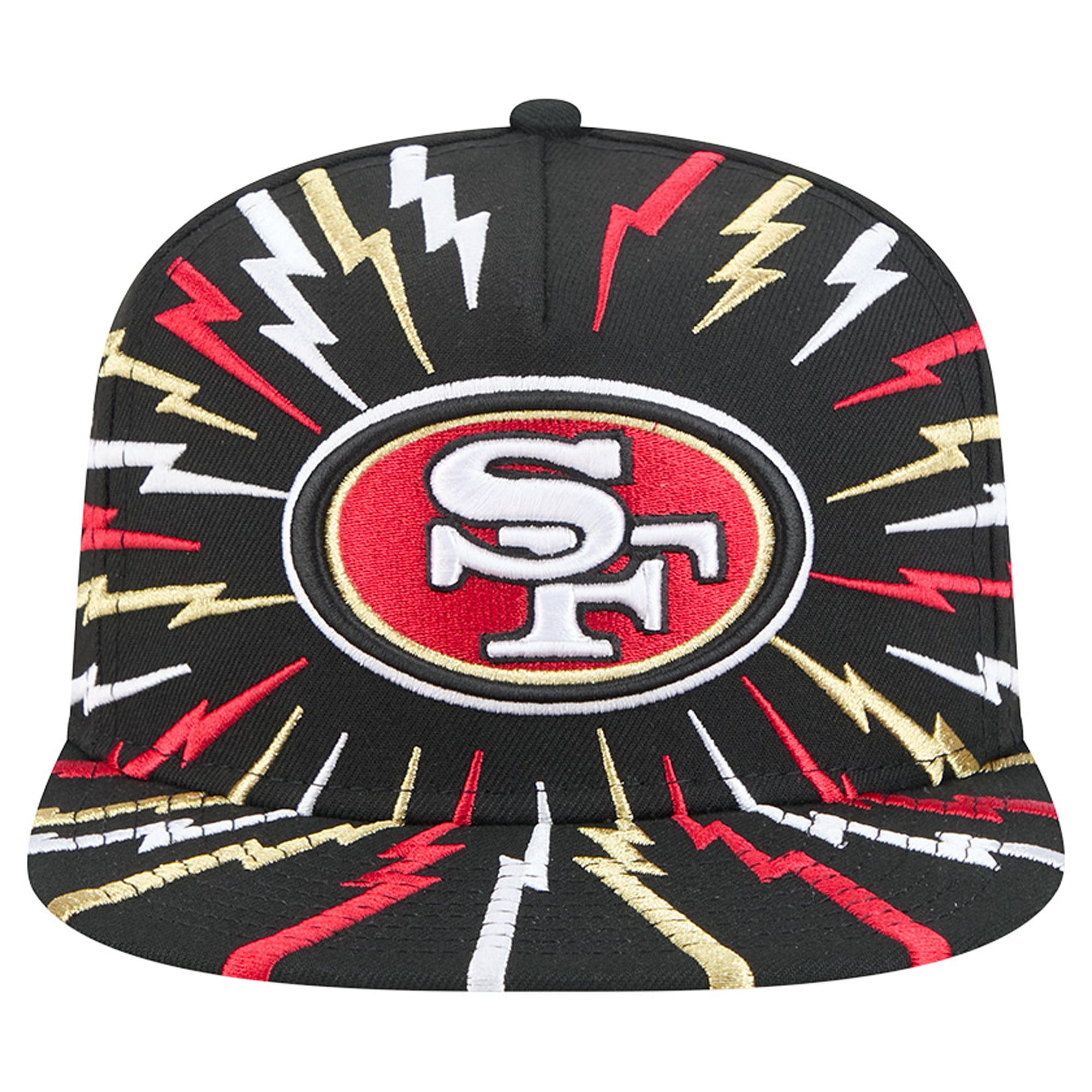 Men's New Era Black San Francisco 49ers Bolt A-Frame 9FIFTY Snapback Hat