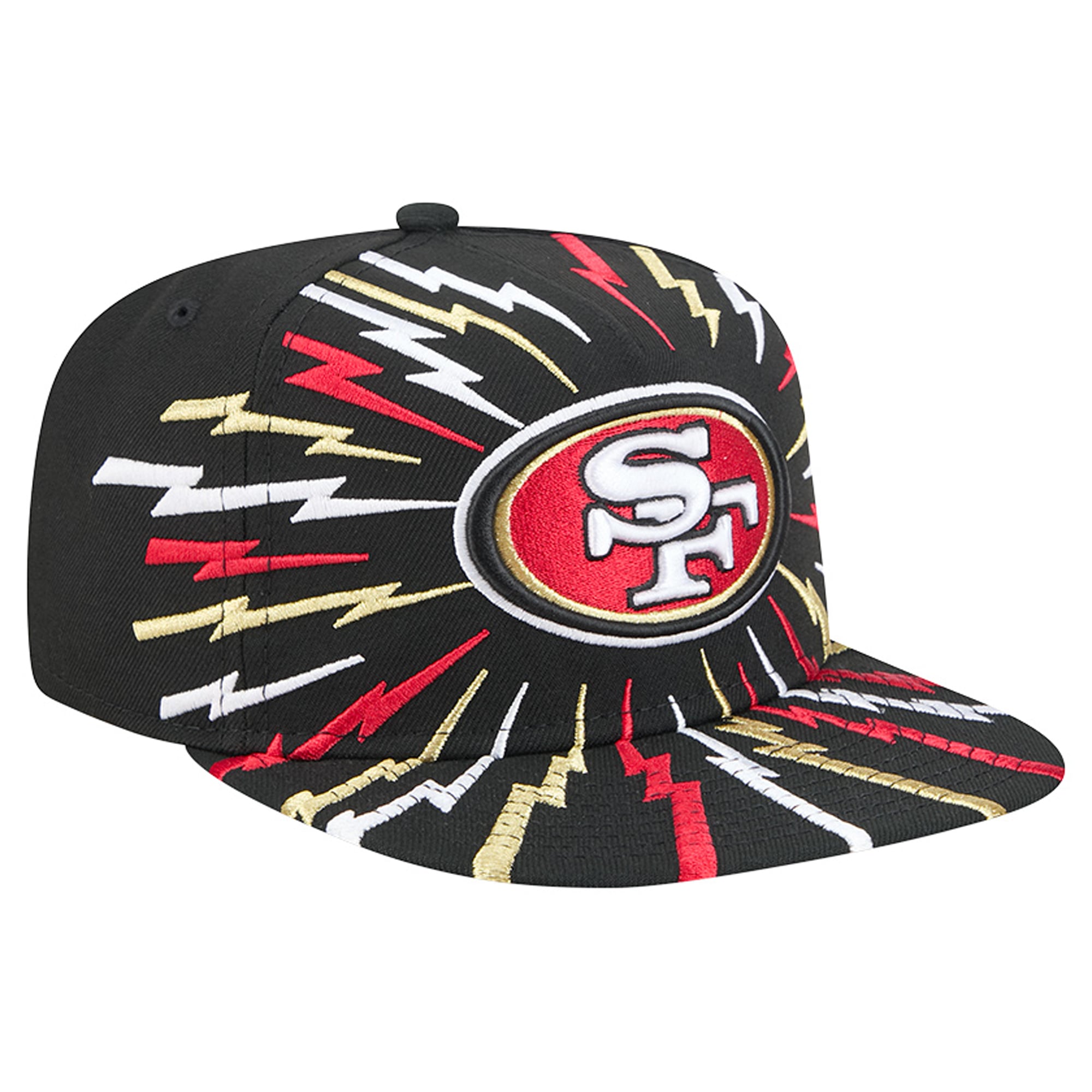 Men's New Era Black San Francisco 49ers Bolt A-Frame 9FIFTY Snapback Hat