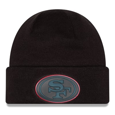 San Francisco 49ers New Era Chrome Cuffed Knit Hat - Black