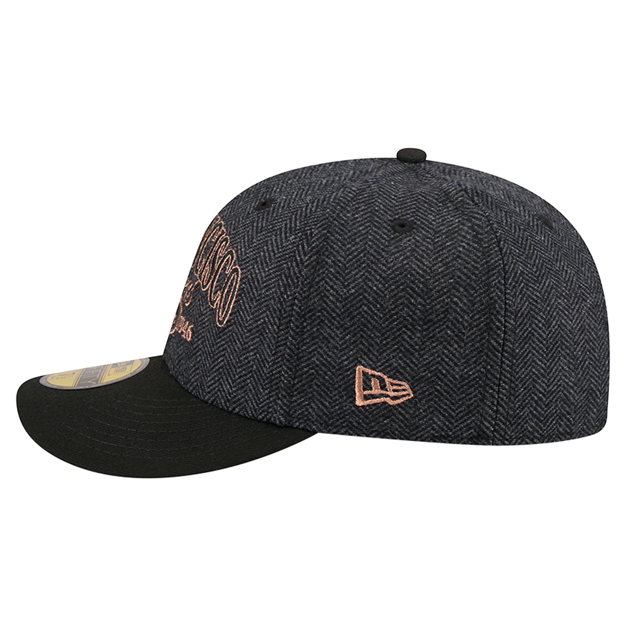 Casquette ajustée New Era 59FIFTY noire pour homme, San Francisco 49ers, en fausse laine.