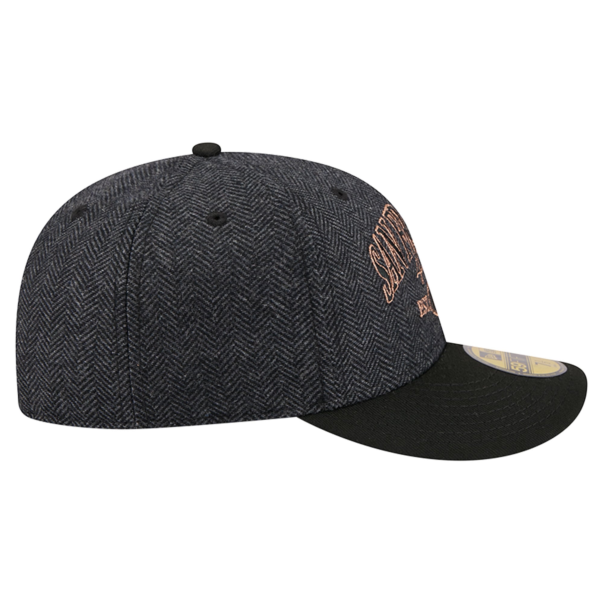 Casquette ajustée New Era 59FIFTY noire pour homme, San Francisco 49ers, en fausse laine.
