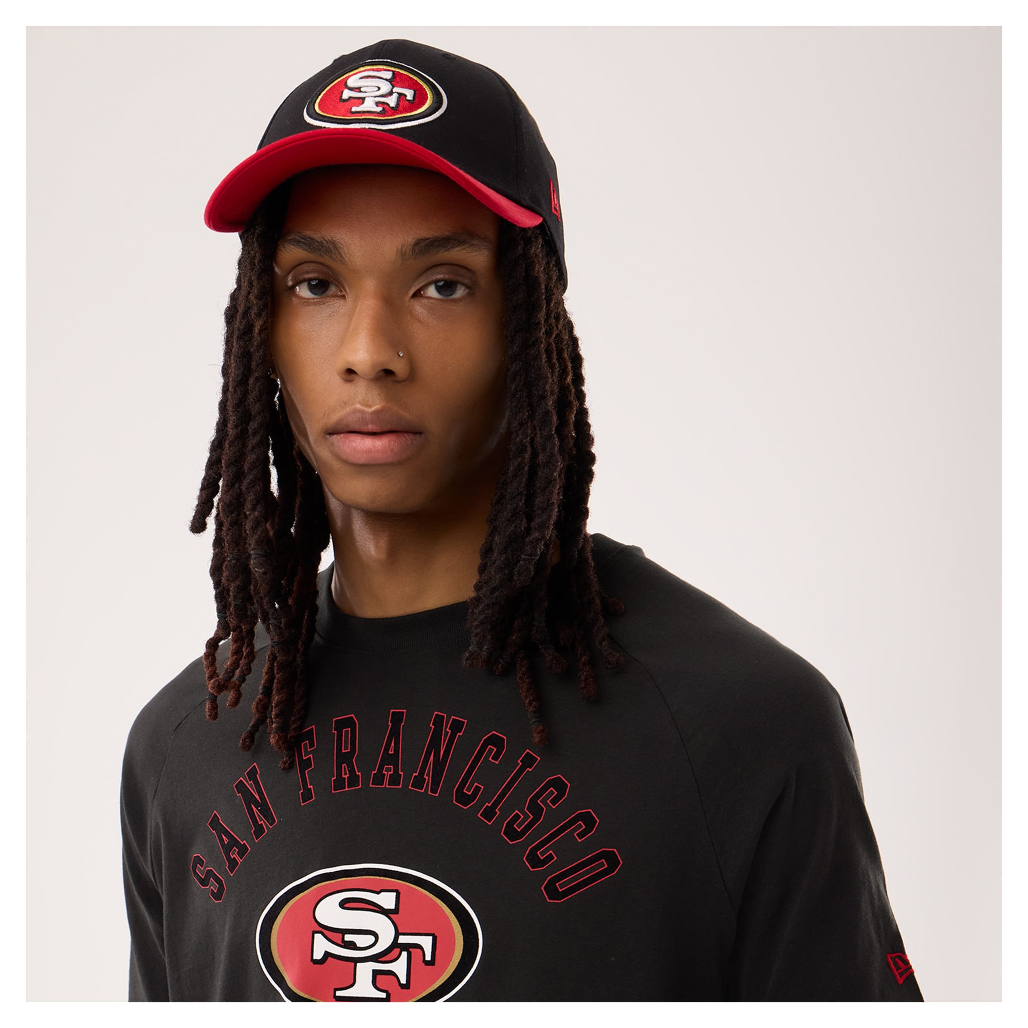 T-shirt fonctionnel New Era noir pour homme, supporter des 49ers de San Francisco