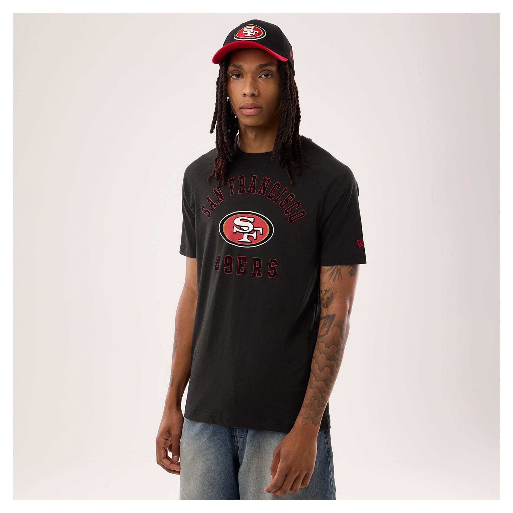T-shirt fonctionnel New Era noir pour homme, supporter des 49ers de San Francisco