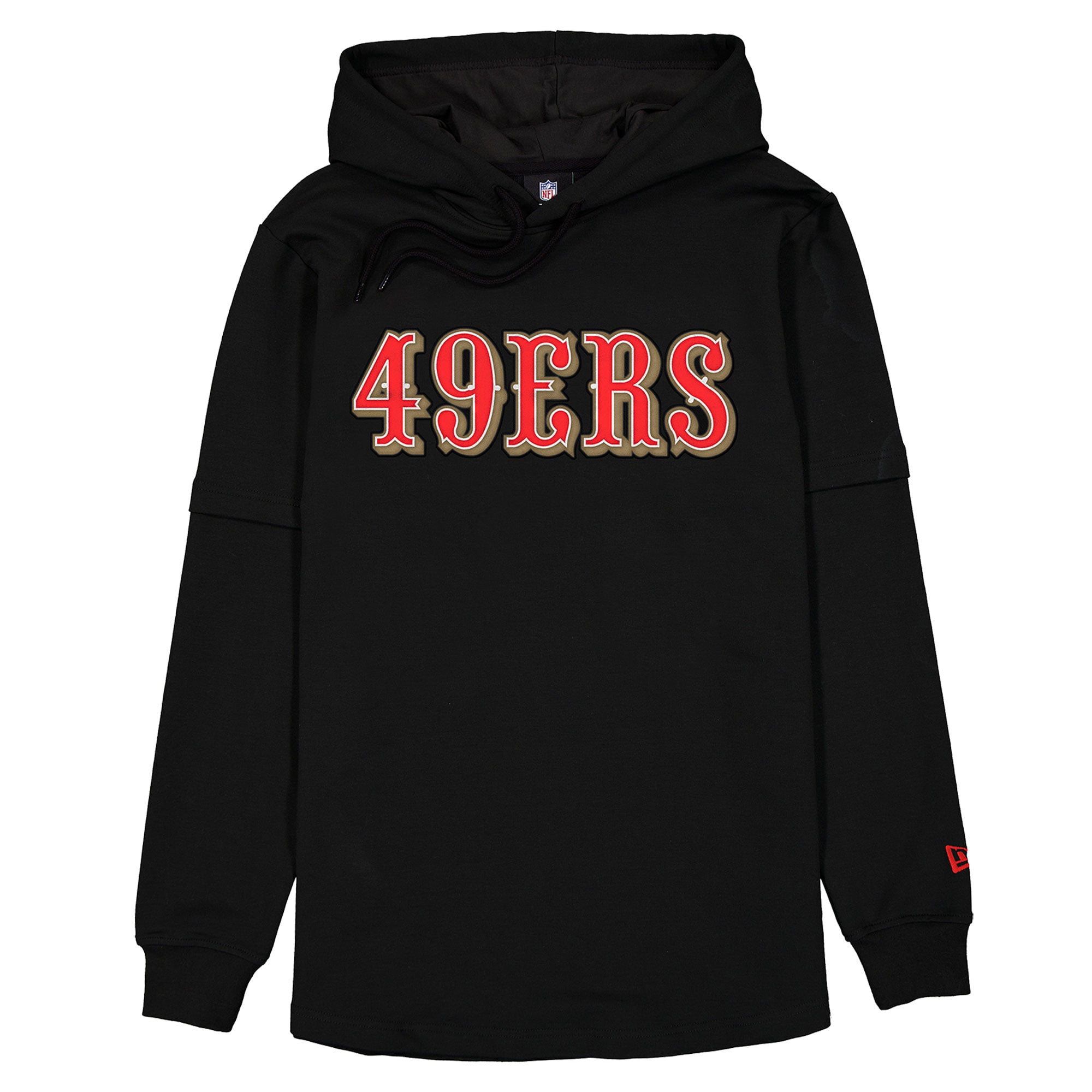Men's New Era Black San Francisco 49ers Functional Fandom Twofer Hoodie