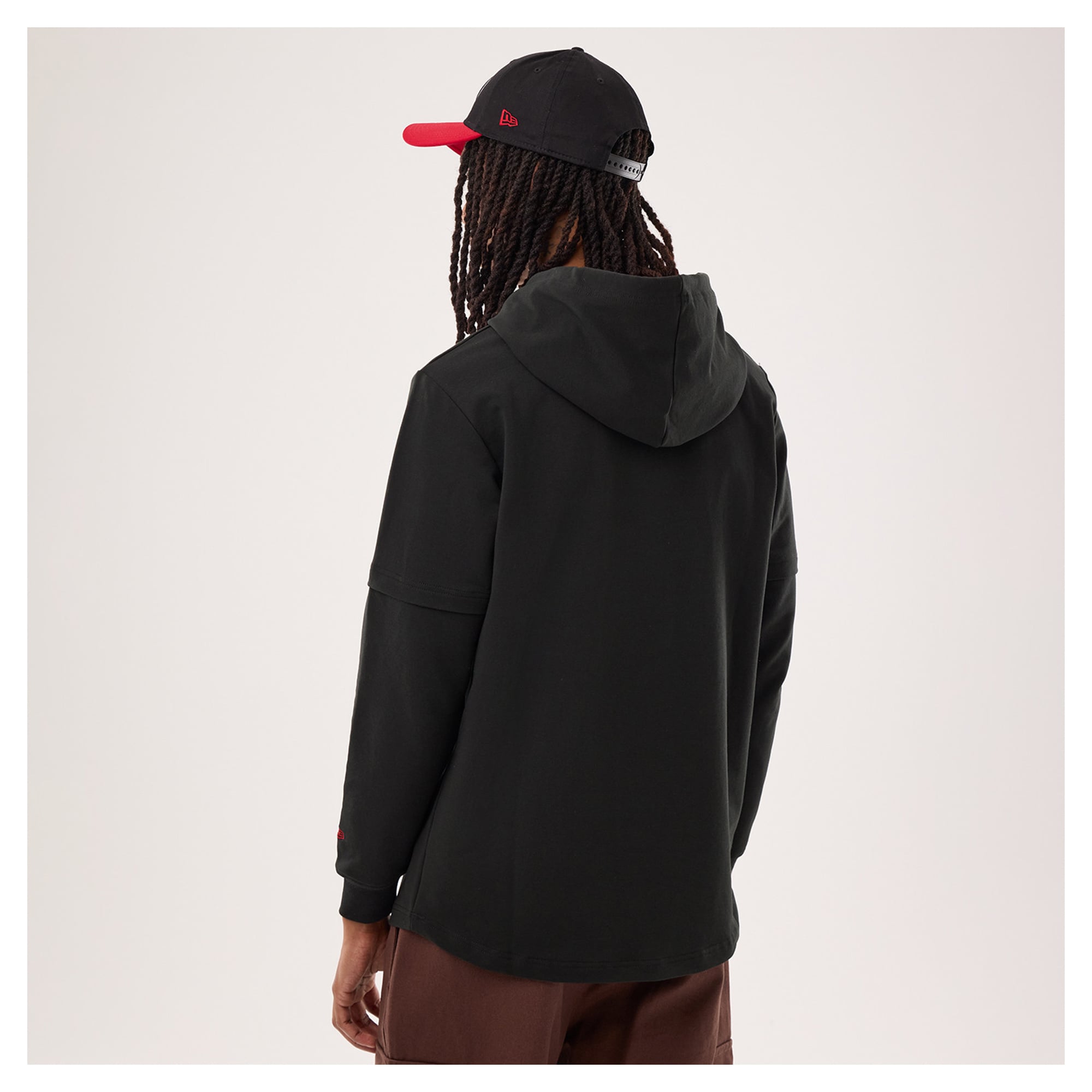 Men's New Era Black San Francisco 49ers Functional Fandom Twofer Hoodie