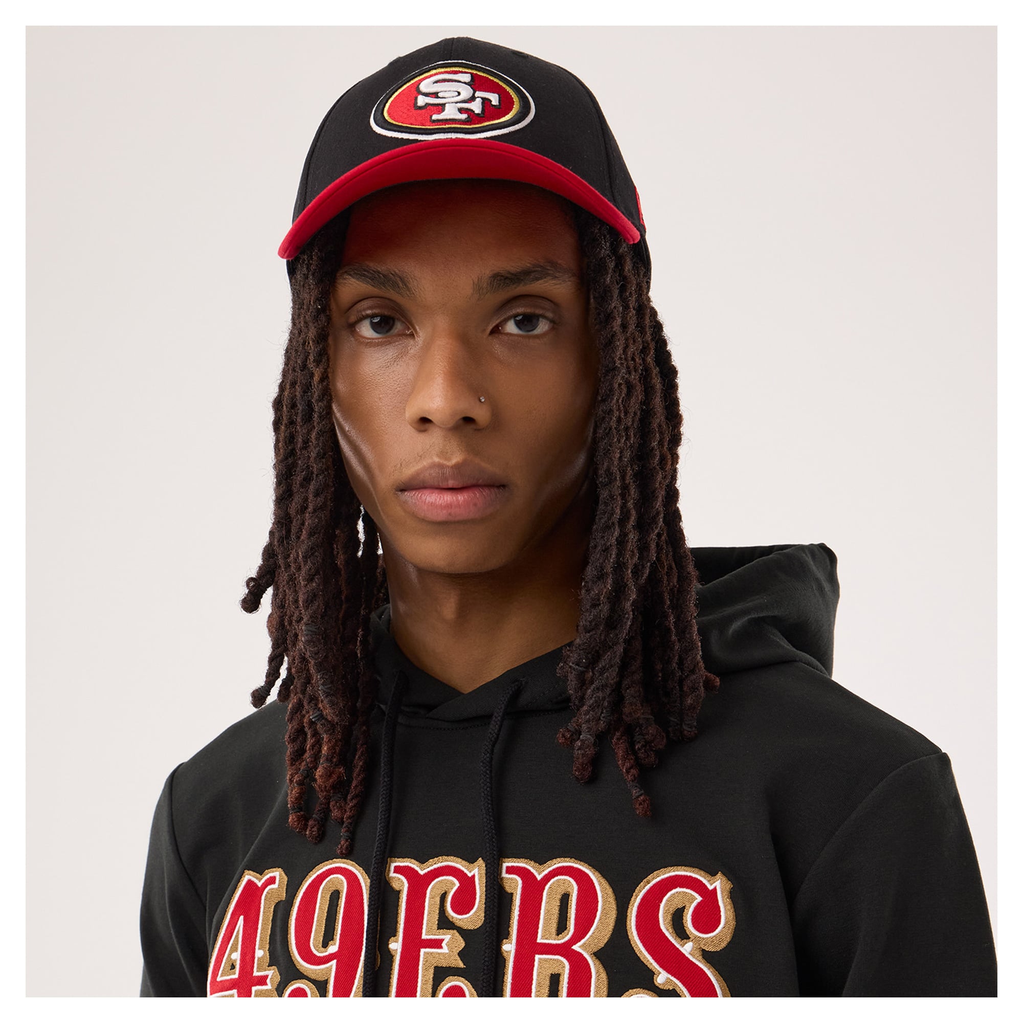 Men's New Era Black San Francisco 49ers Functional Fandom Twofer Hoodie