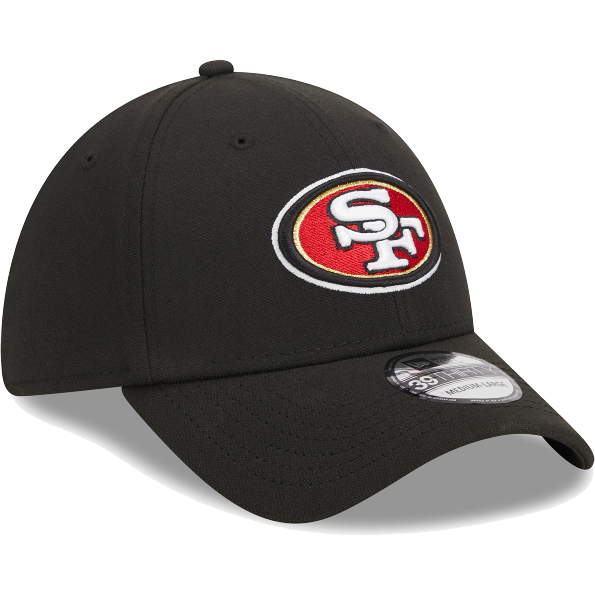 Casquette Flex 39THIRTY Main des 49ers de San Francisco New Era pour homme, noire