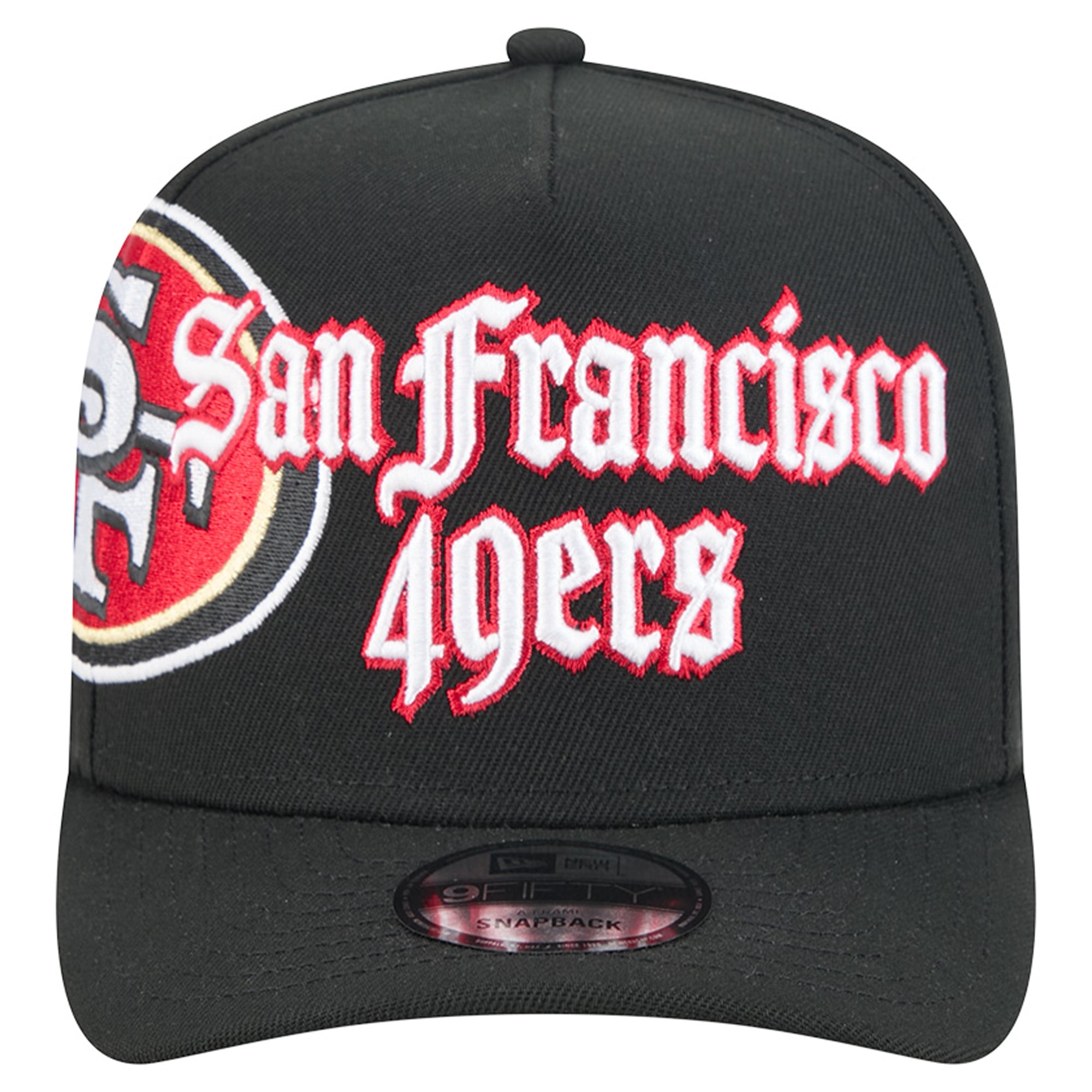 Men's New Era Black San Francisco 49ers Proud A-Frame 9FIFTY Snapback Hat