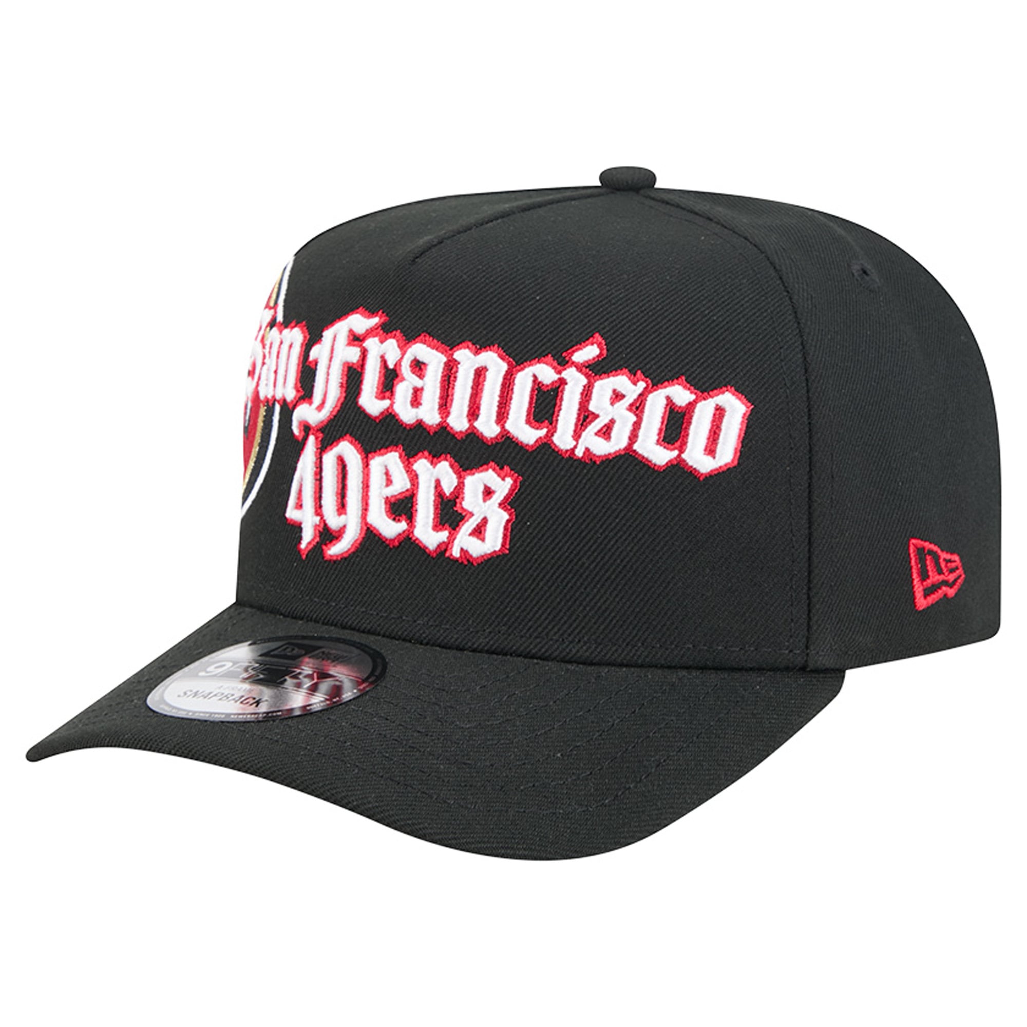 Men's New Era Black San Francisco 49ers Proud A-Frame 9FIFTY Snapback Hat