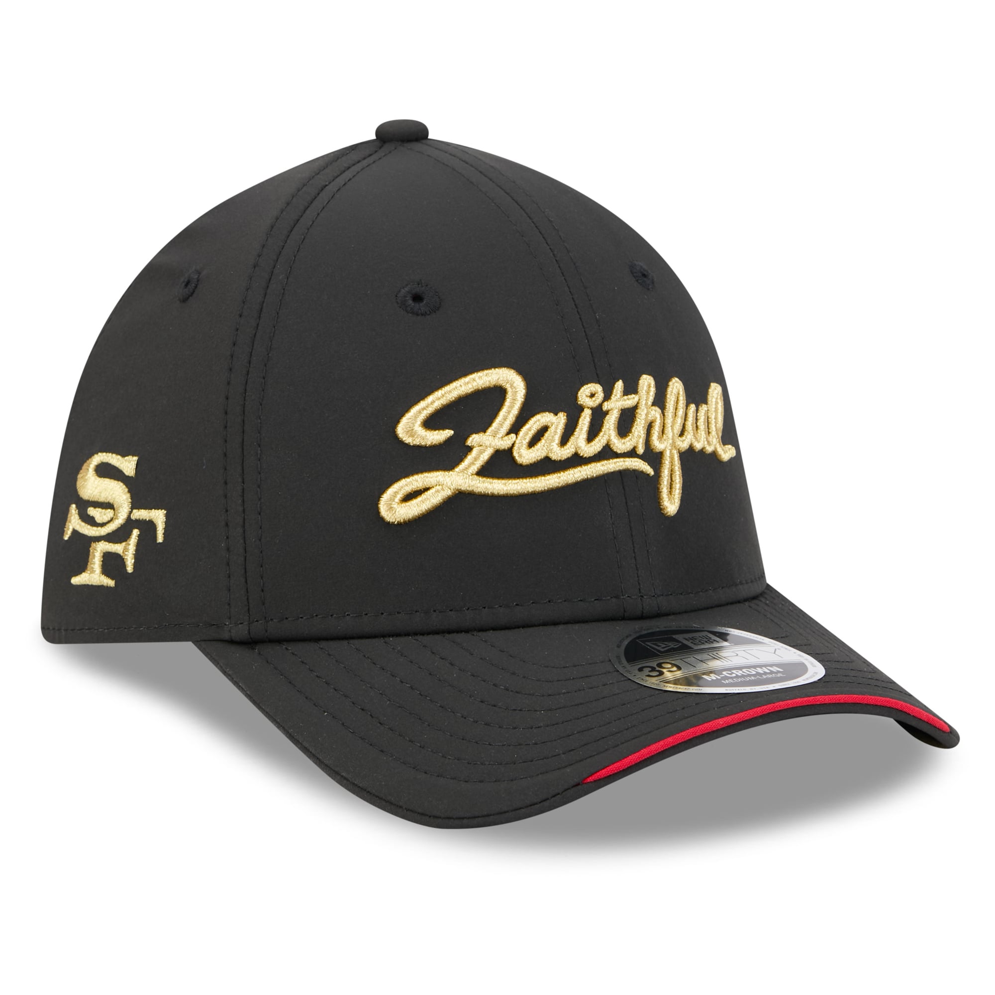 Men's New Era Black San Francisco 49ers Rivalries Collection 39THIRTY M-Crown Stretch Hat