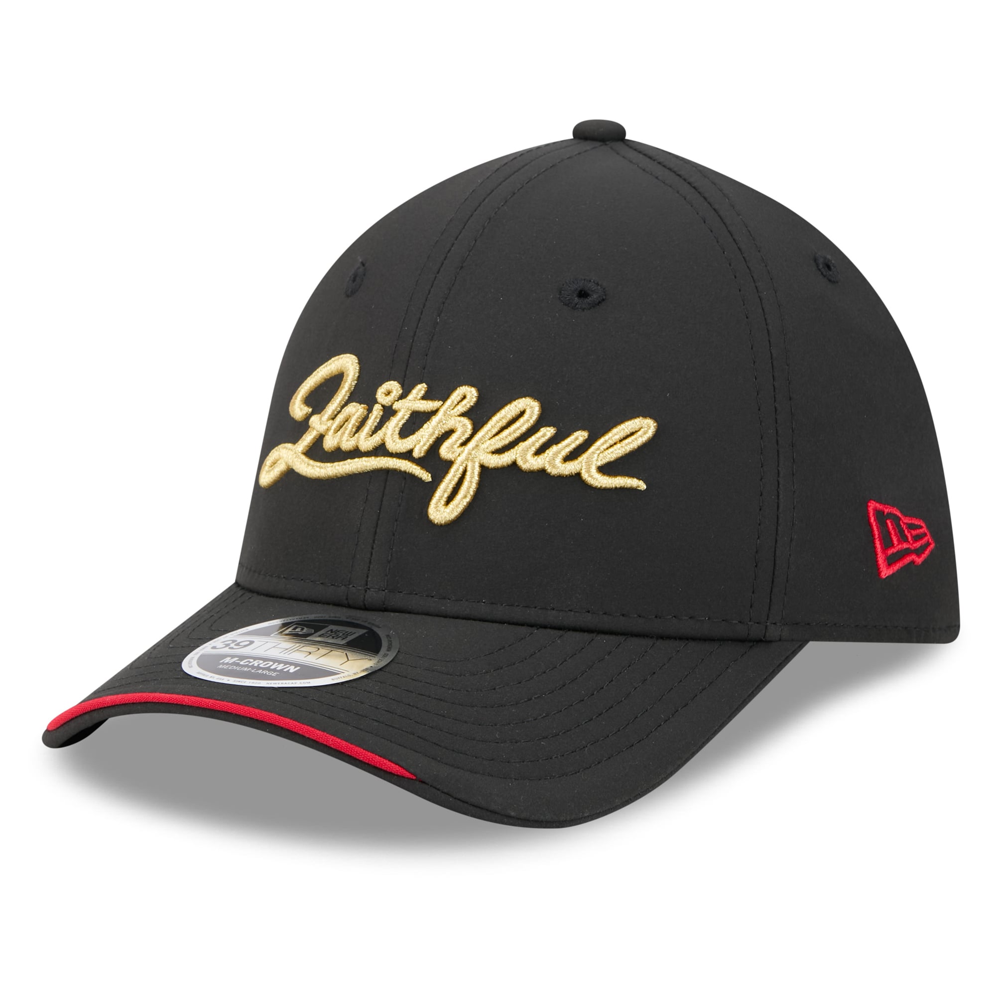 Men's New Era Black San Francisco 49ers Rivalries Collection 39THIRTY M-Crown Stretch Hat