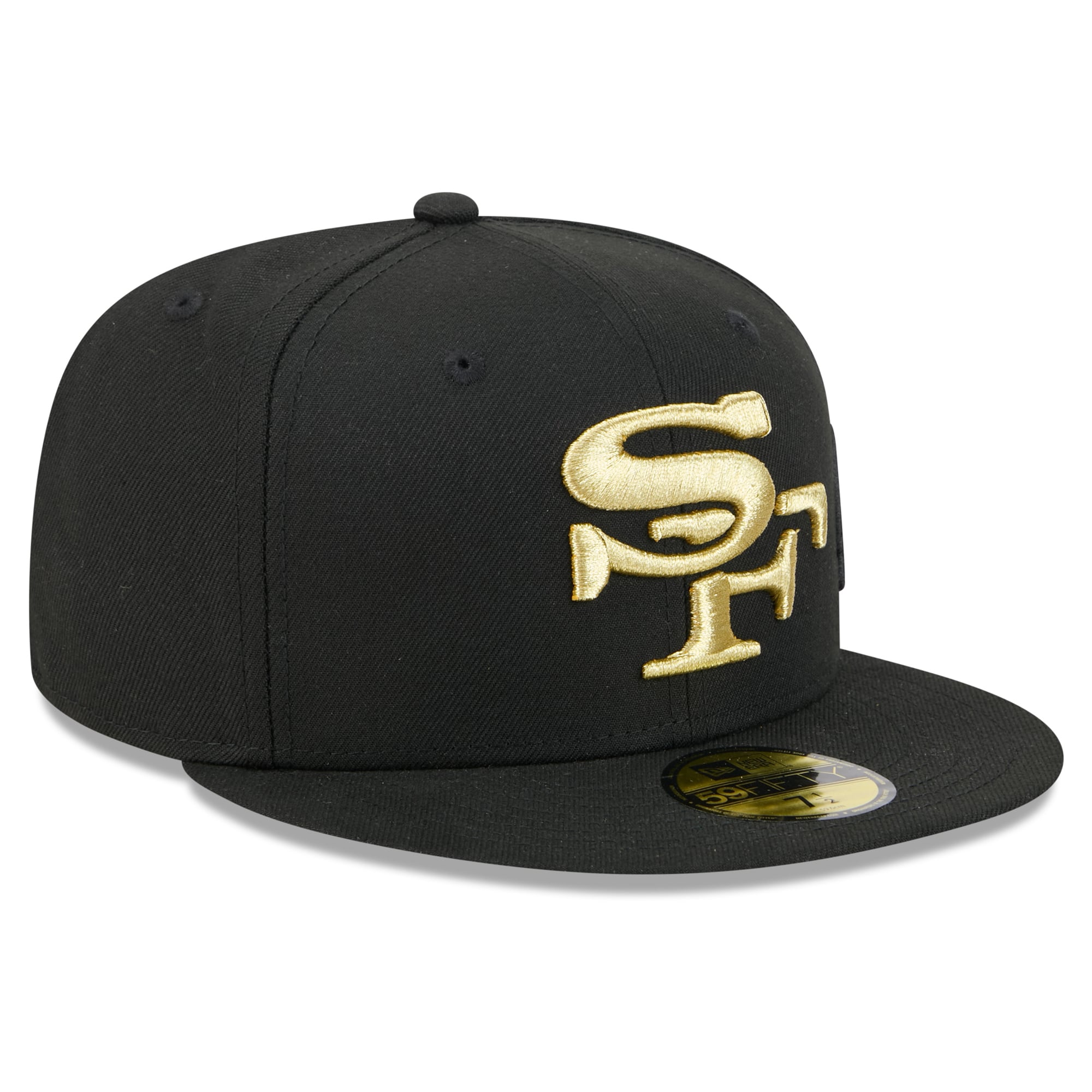 Men's New Era Black San Francisco 49ers Rivalries Collection Fan Pack Side Script 59FIFTY Fitted Hat