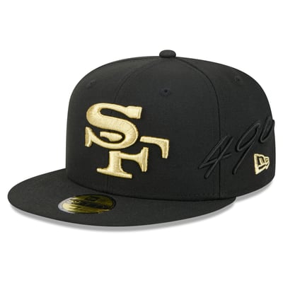San Francisco 49ers New Era Rivalries Collection Fan Pack Side Script 59FIFTY Fitted Hat - Black