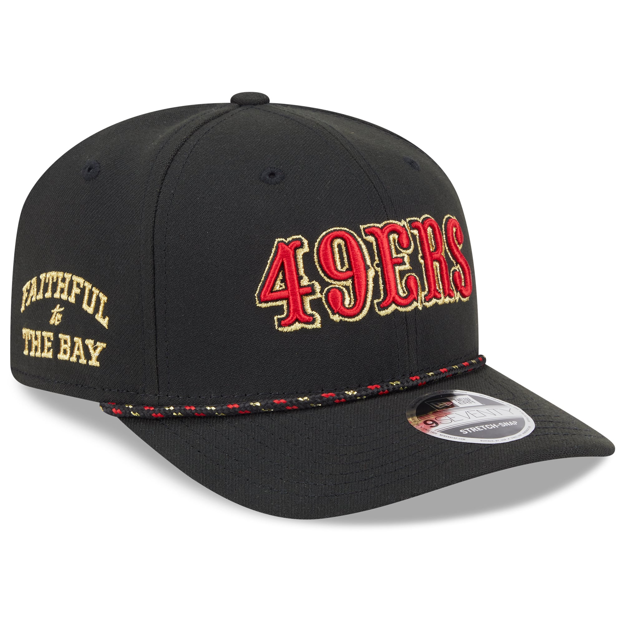 Men's New Era Black San Francisco 49ers Rivalries Collection On-Field 9SEVENTY Adjustable Hat
