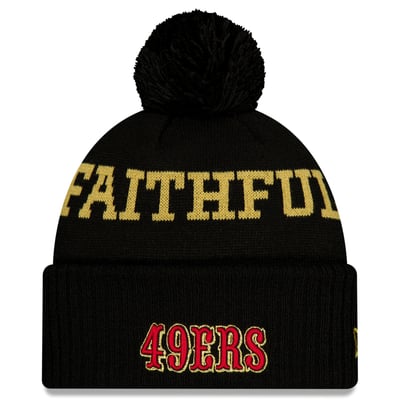  San Francisco 49ers New Era Rivalries Collection Sideline Cuffed Knit Hat with Pom - Black