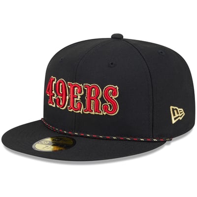  San Francisco 49ers New Era Rivalries Collection Sideline Rope 59FIFTY Fitted Hat - Black
