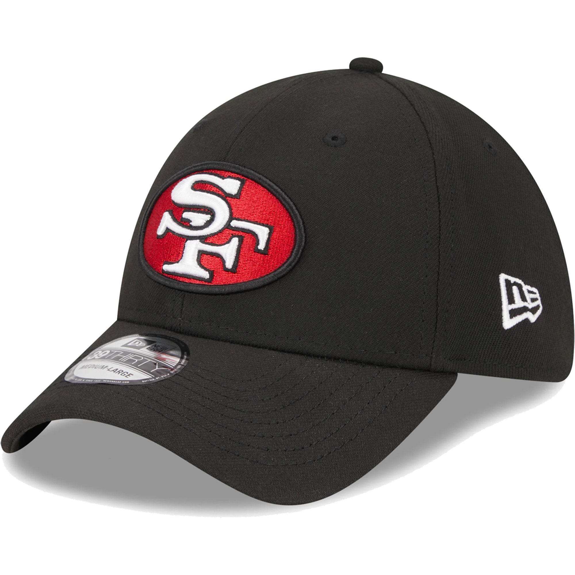 Casquette flex principale 39THIRTY Throwback Main des San Francisco 49ers New Era noire pour hommes