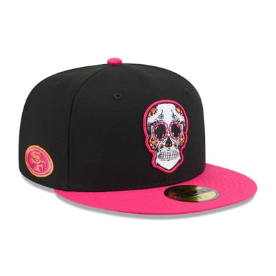 San Francisco 49ers New Era Day Of The Dead 59FIFTY Fitted Hat - Black/Pink
