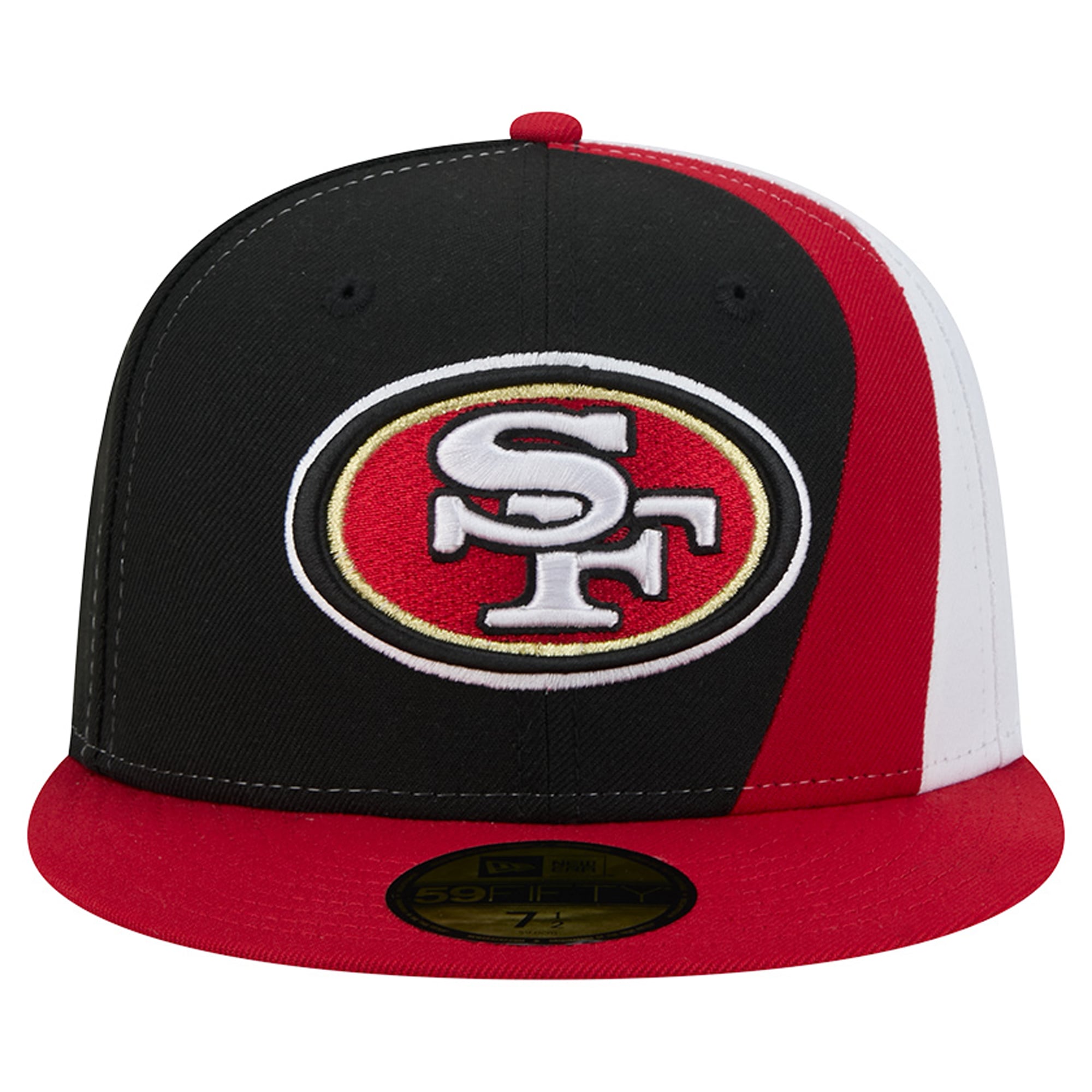 Men's New Era Black/Scarlet San Francisco 49ers Shock 59FIFTY Fitted Hat
