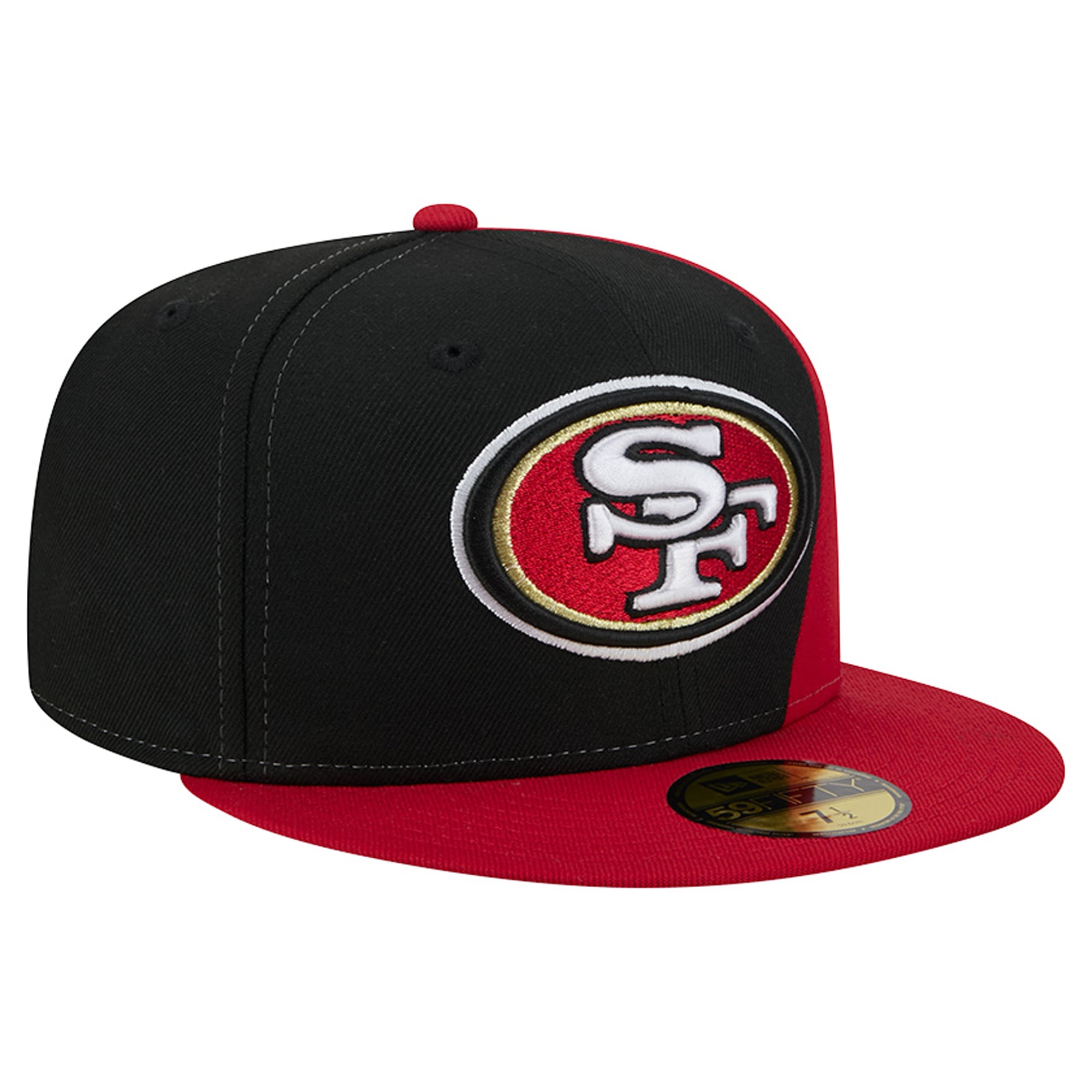 Men's New Era Black/Scarlet San Francisco 49ers Shock 59FIFTY Fitted Hat