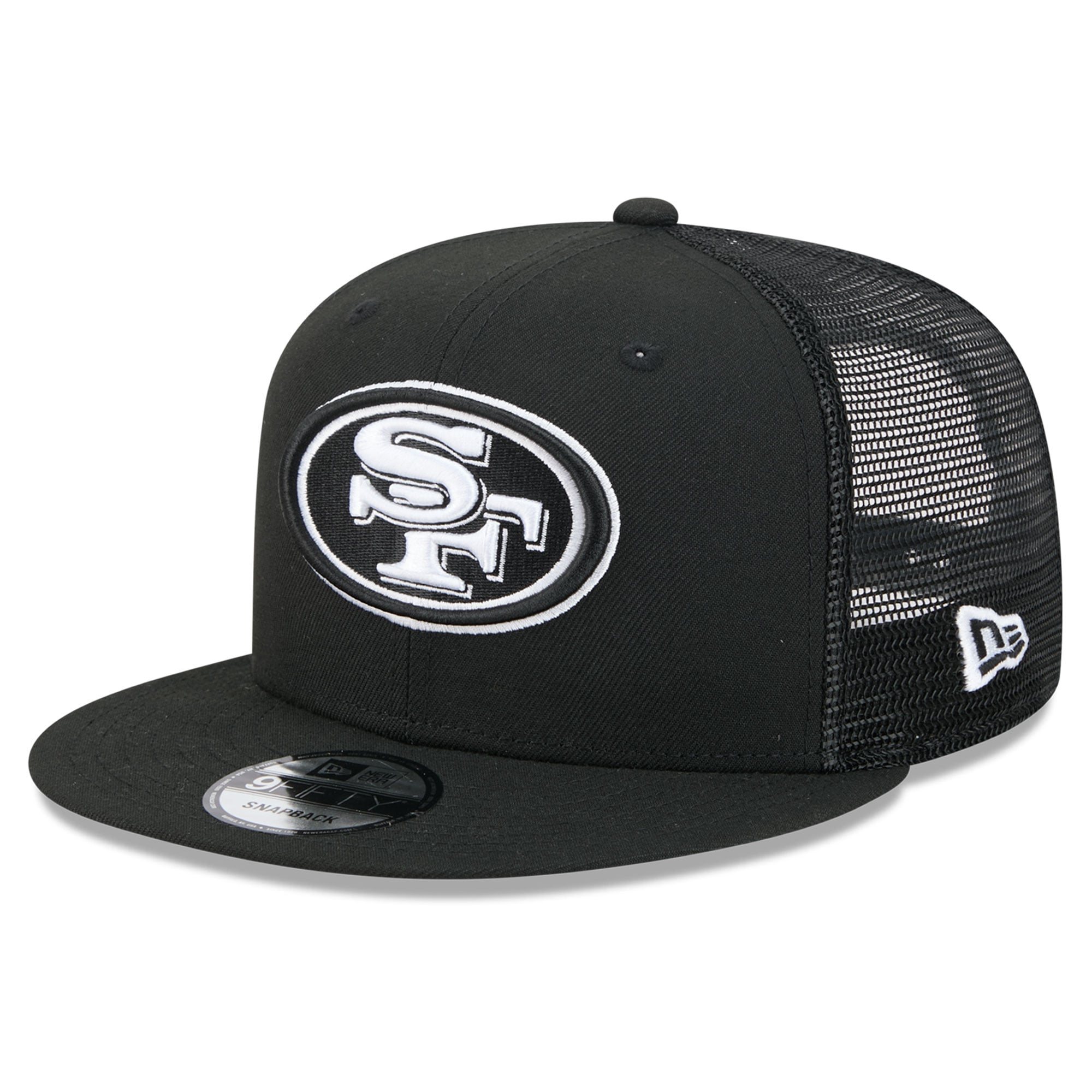 Casquette trucker New Era 9FIFTY Snapback noire et blanche pour homme