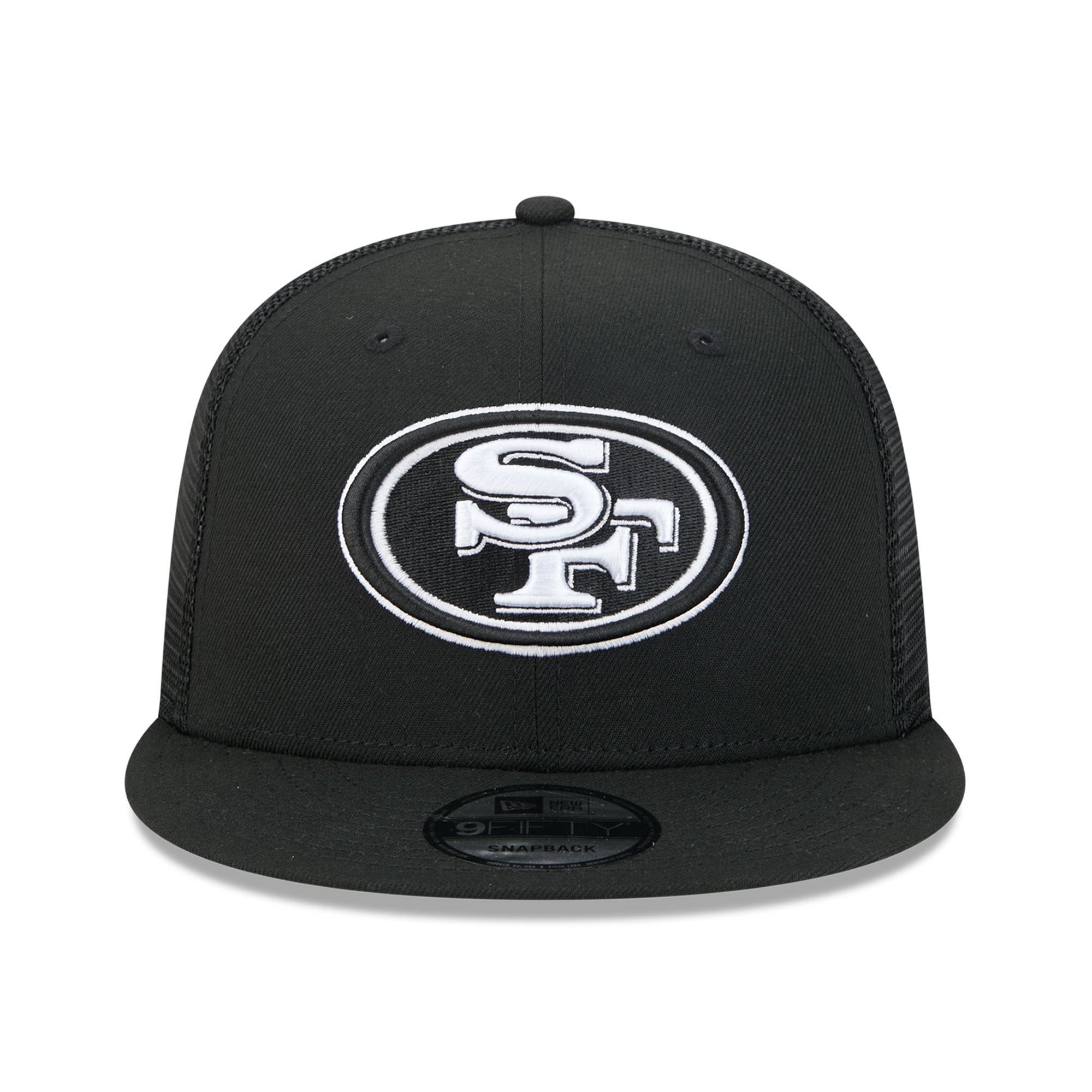 Casquette trucker New Era 9FIFTY Snapback noire et blanche pour homme