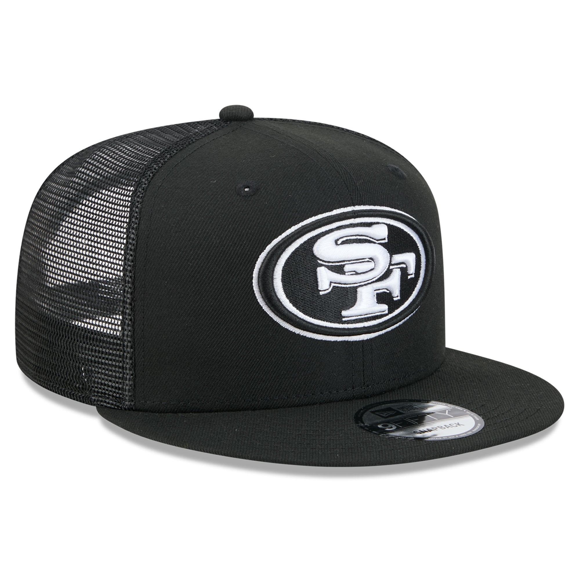 Casquette trucker New Era 9FIFTY Snapback noire et blanche pour homme