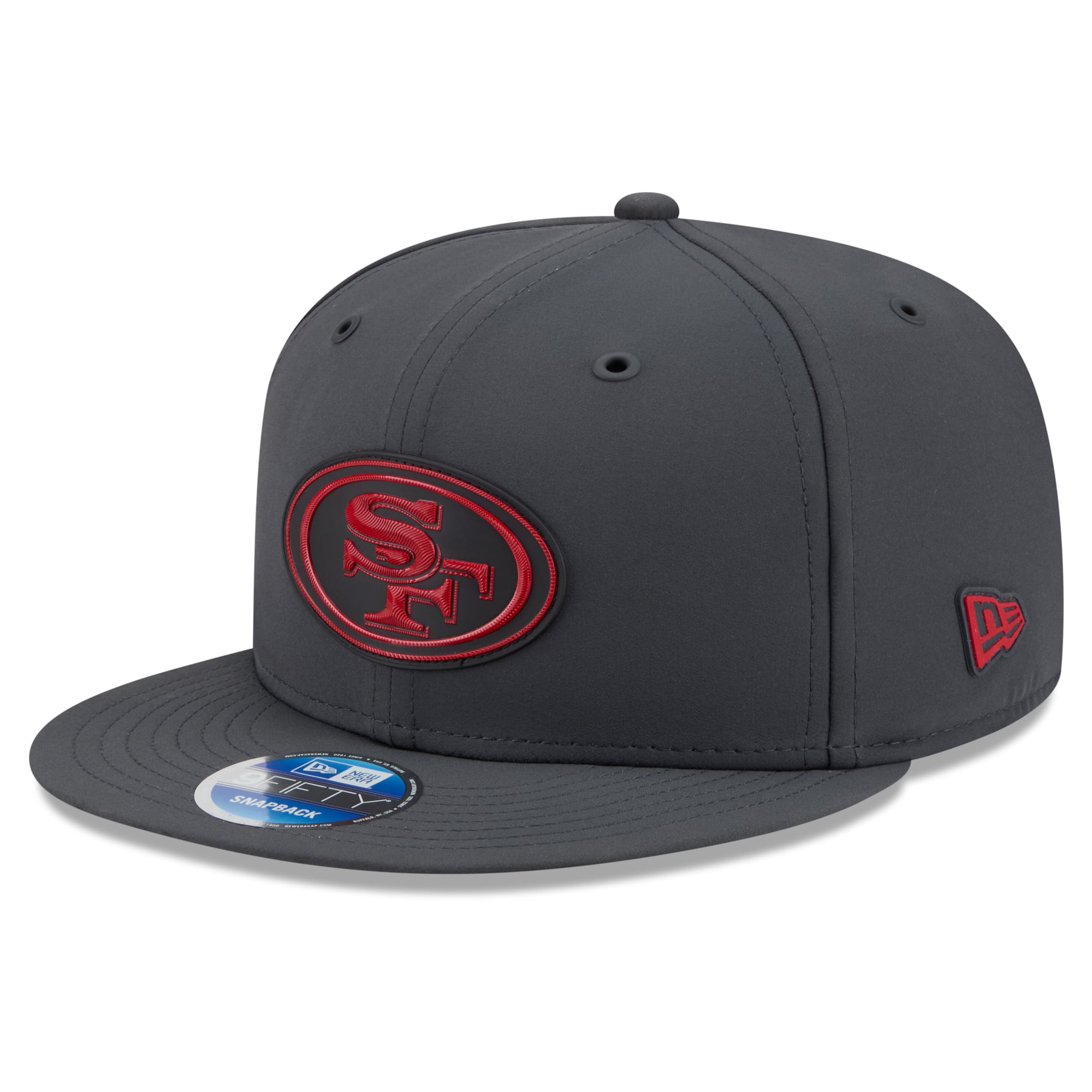 Casquette snapback New Era 9FIFTY pour homme, couleur anthracite, San Francisco 49ers, collection 2026, idéale pour les temps froids.