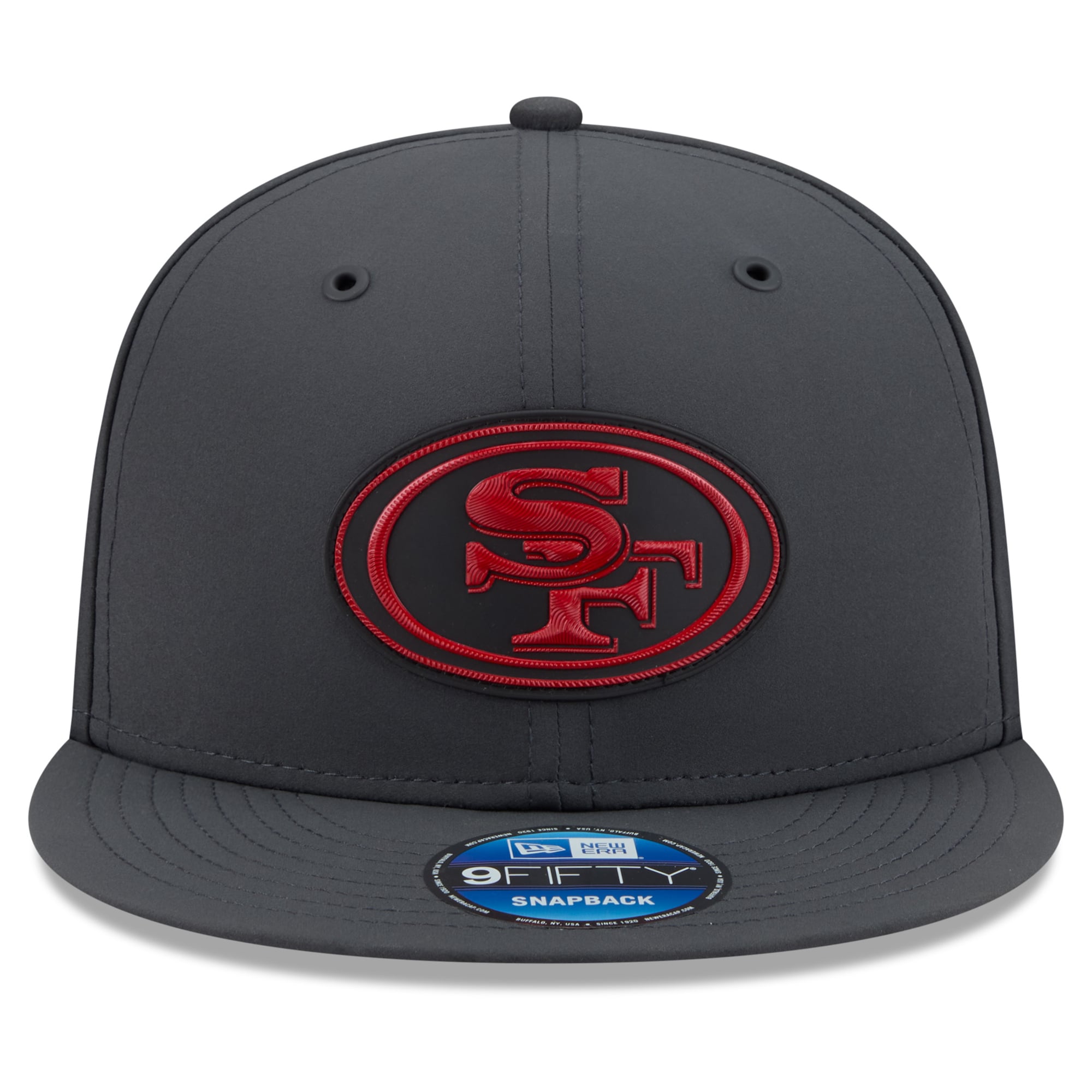 Casquette snapback New Era 9FIFTY pour homme, couleur anthracite, San Francisco 49ers, collection 2026, idéale pour les temps froids.