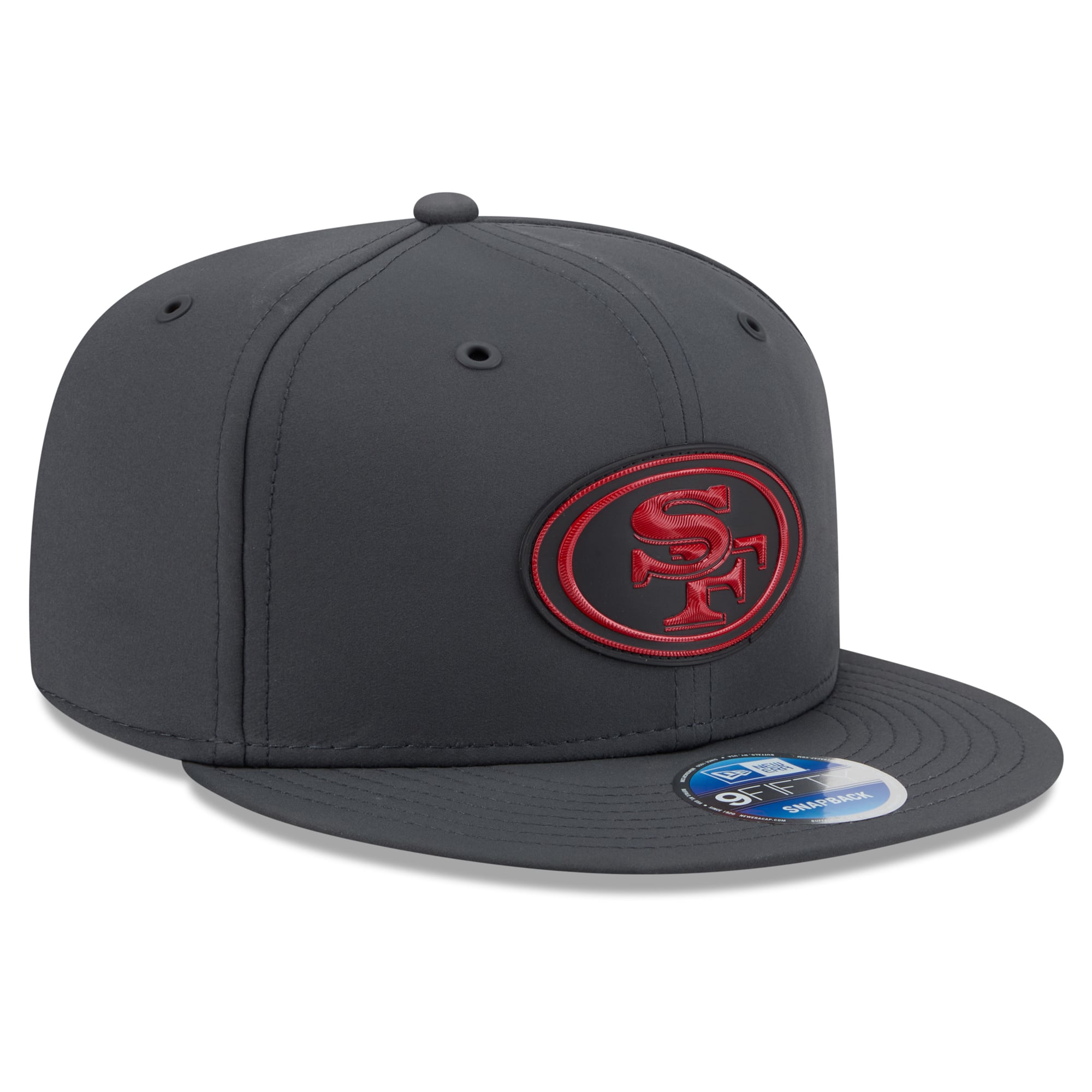 Casquette snapback New Era 9FIFTY pour homme, couleur anthracite, San Francisco 49ers, collection 2026, idéale pour les temps froids.