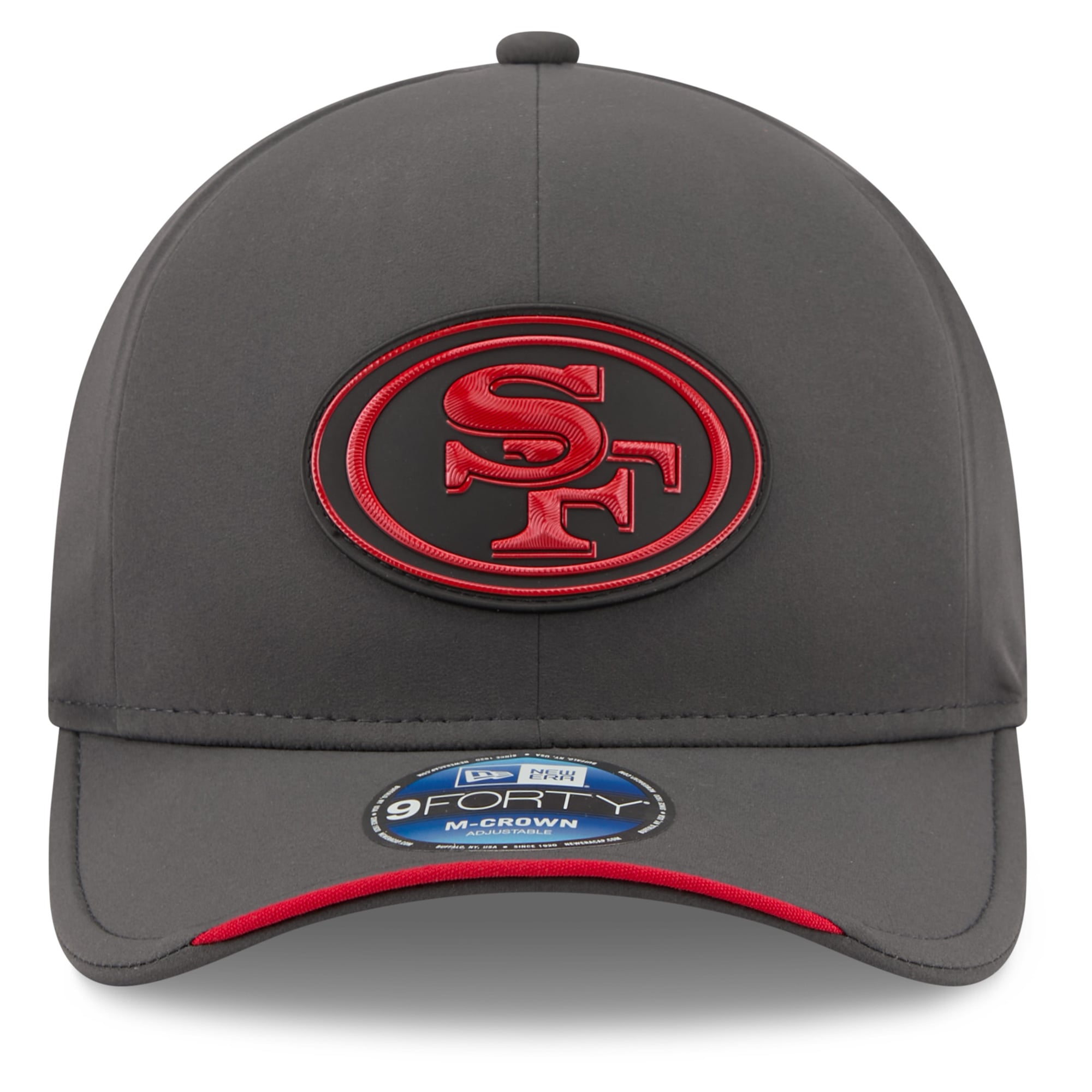Casquette ajustable New Era 9FORTY M-Crown pour homme, couleur anthracite, San Francisco 49ers, collection 2026, idéale pour les temps froids.