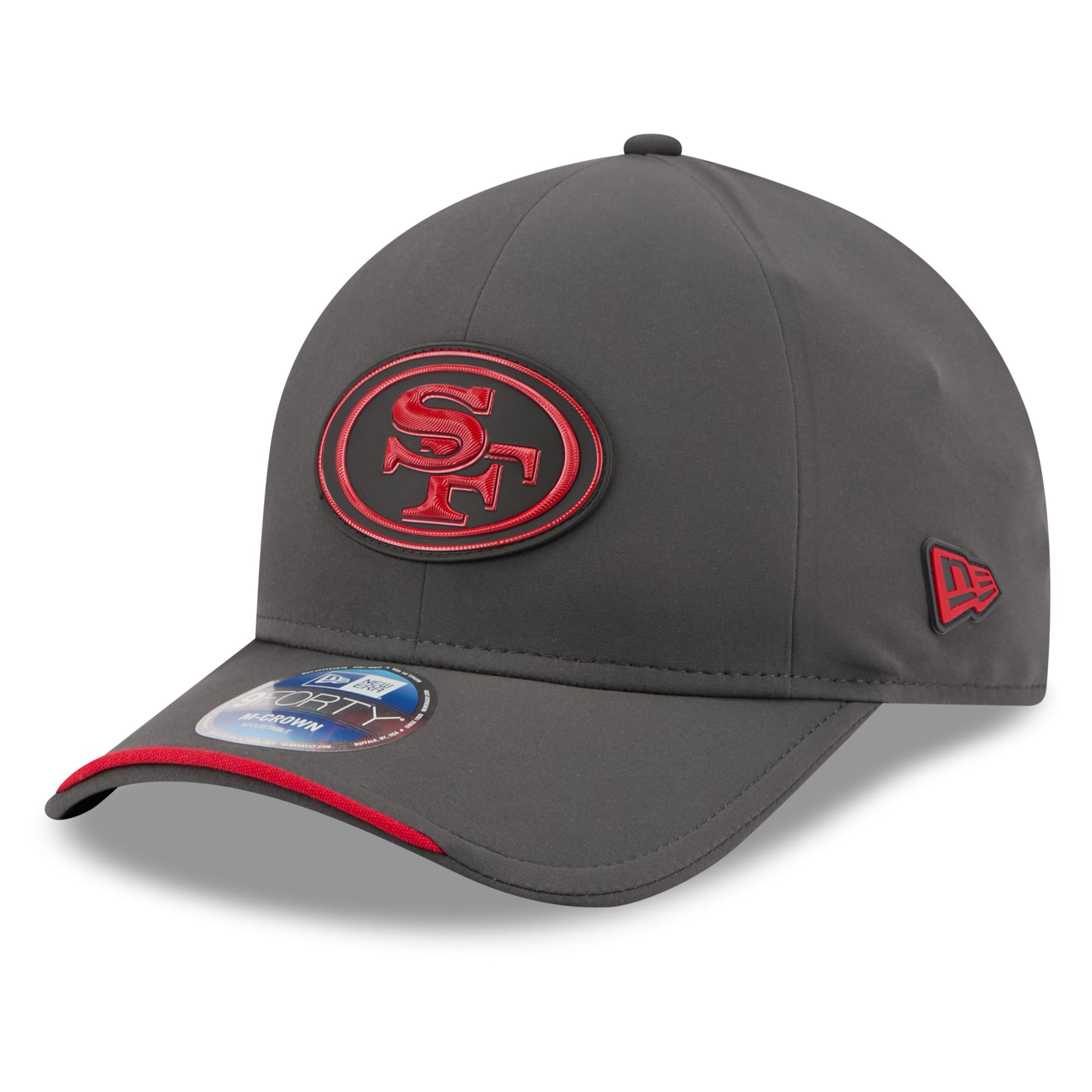 Casquette ajustable New Era 9FORTY M-Crown pour homme, couleur anthracite, San Francisco 49ers, collection 2026, idéale pour les temps froids.