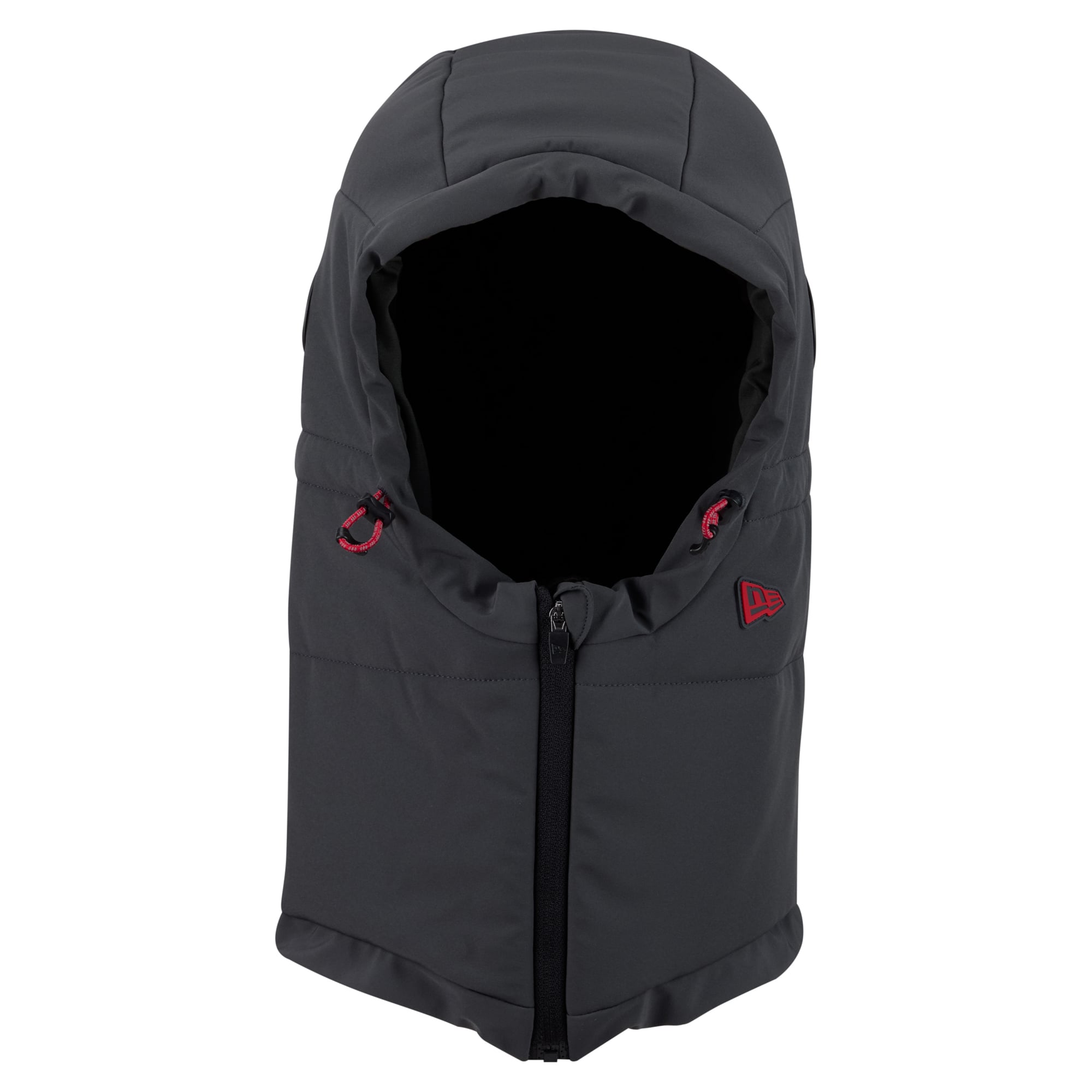 Sweat à capuche matelassé ajustable New Era pour homme, couleur anthracite, San Francisco 49ers, collection 2026 Sideline, idéal par temps froid.