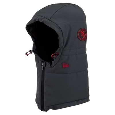 San Francisco 49ers New Era 2026 Sideline Cold Weather  Adjustable Quilted Hood - Charcoal
