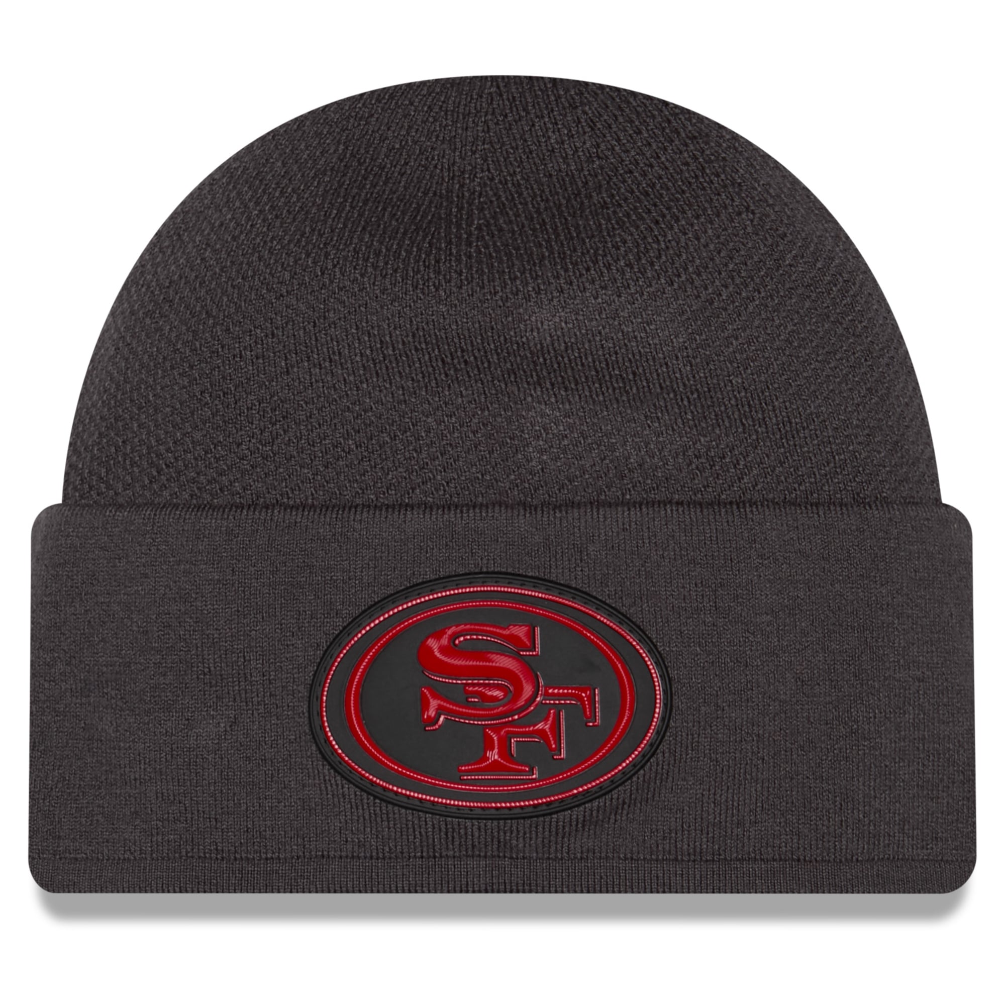 Bonnet d'hiver New Era anthracite pour homme, modèle 2026 des 49ers de San Francisco.