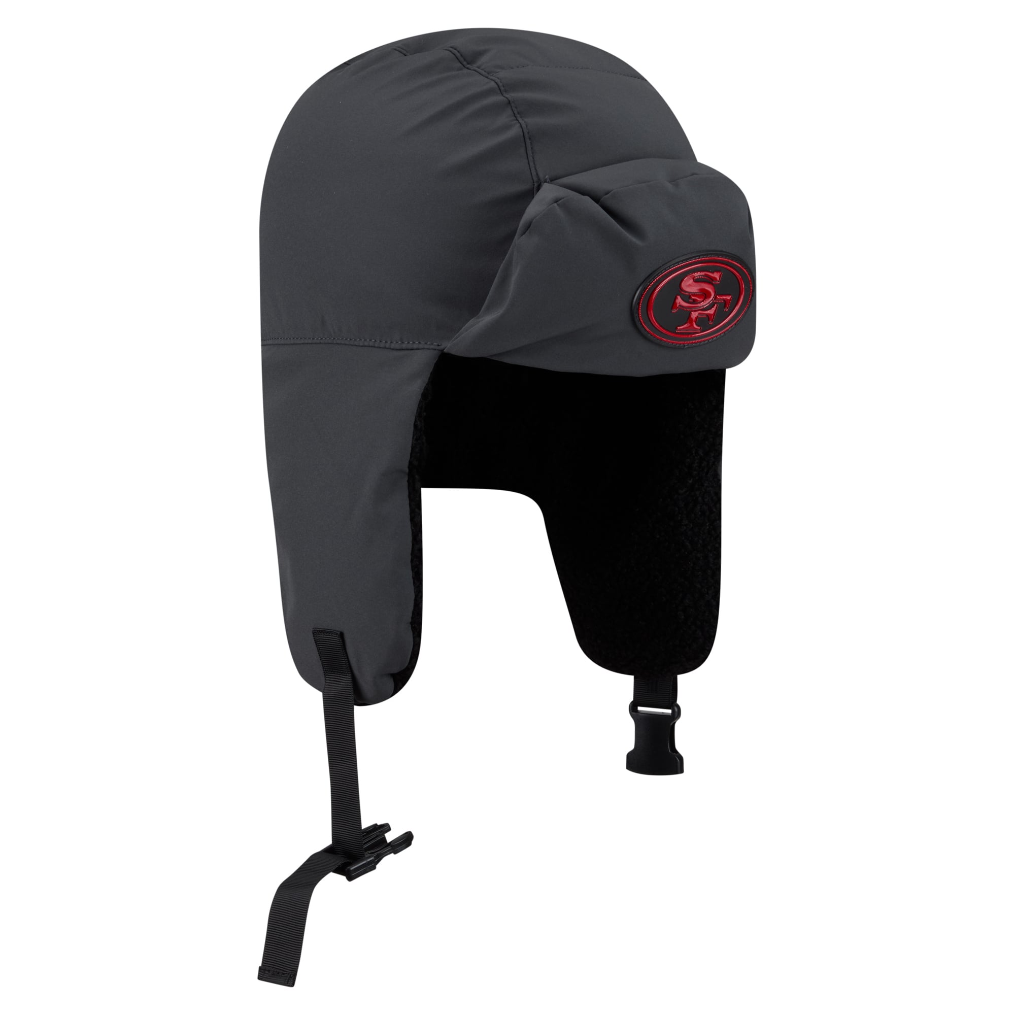 Casquette trappeur New Era anthracite pour homme, San Francisco 49ers, édition limitée 2026, idéale pour les temps froids.