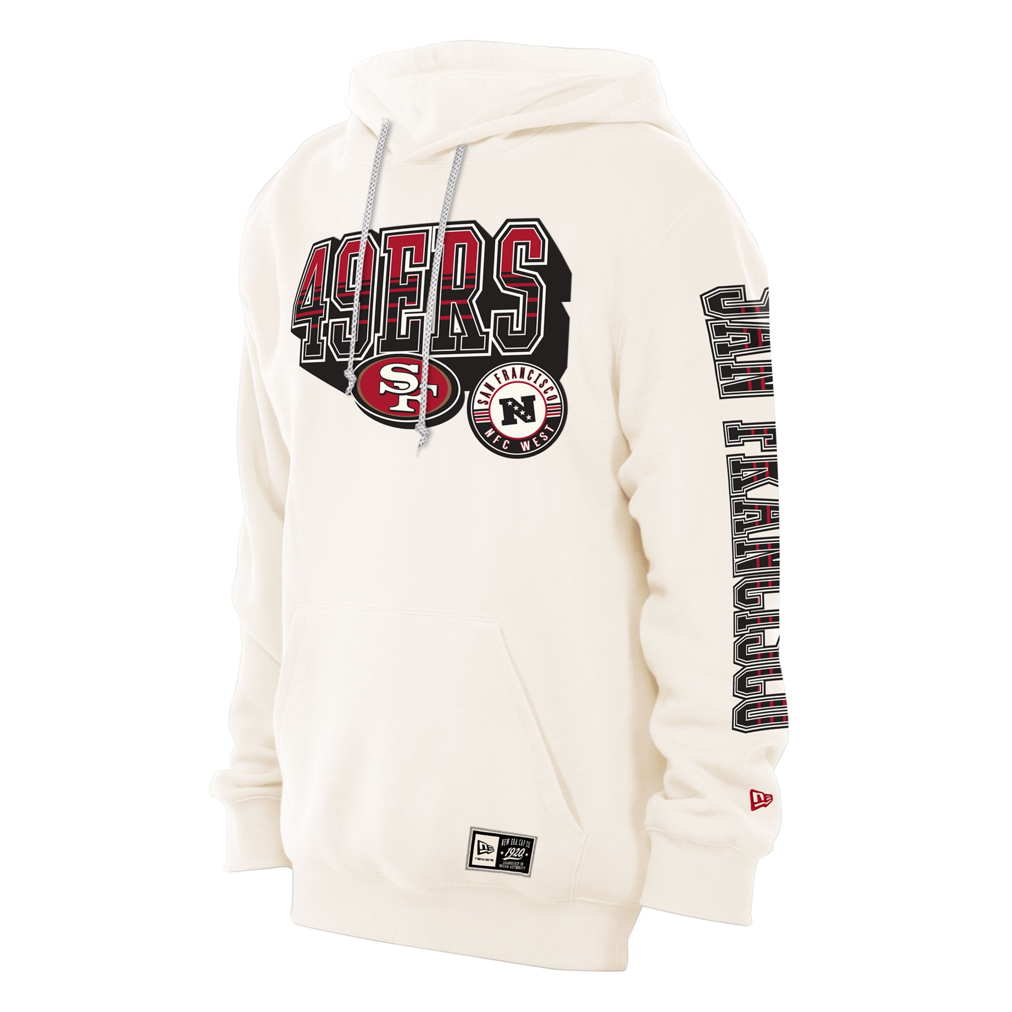 Sweat à capuche New Era crème pour homme, San Francisco 49ers, couleur Dune Dust