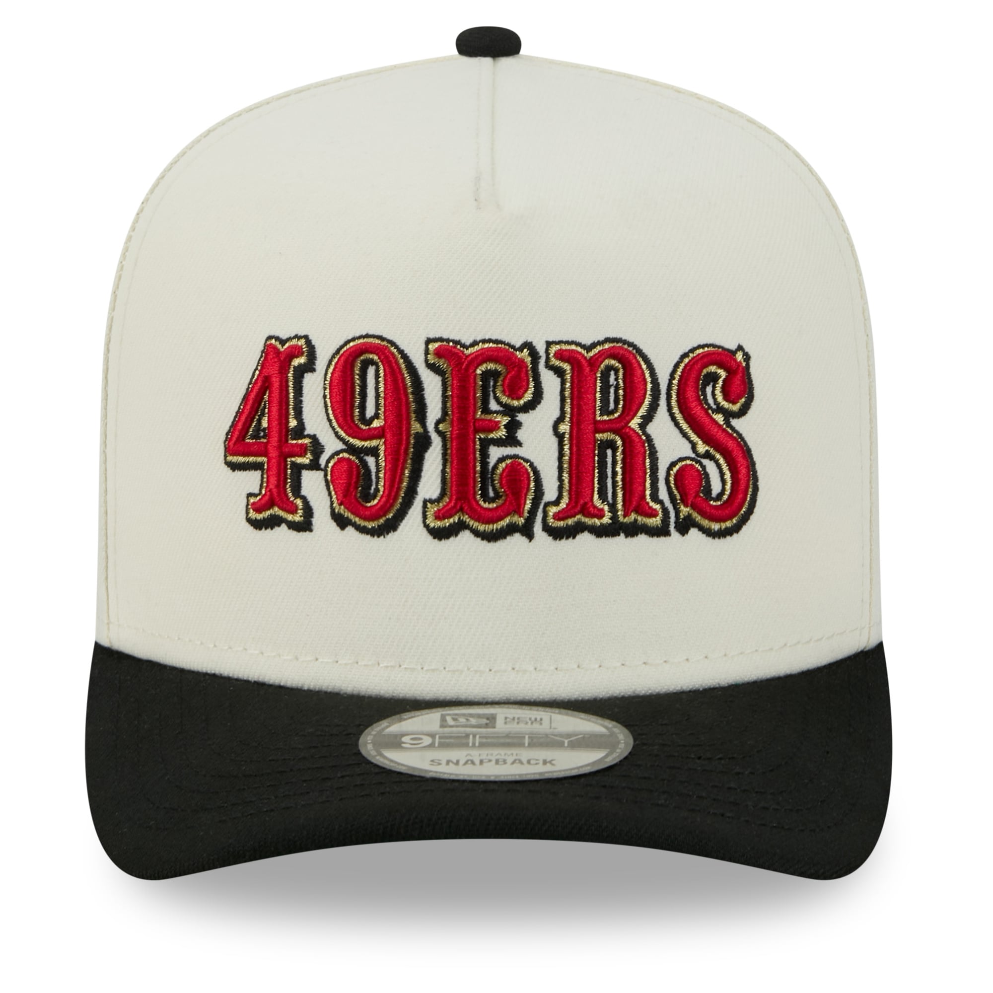Men's New Era Cream San Francisco 49ers Rivalries Collection Fan Pack A-Frame 9FIFTY Snapback Hat