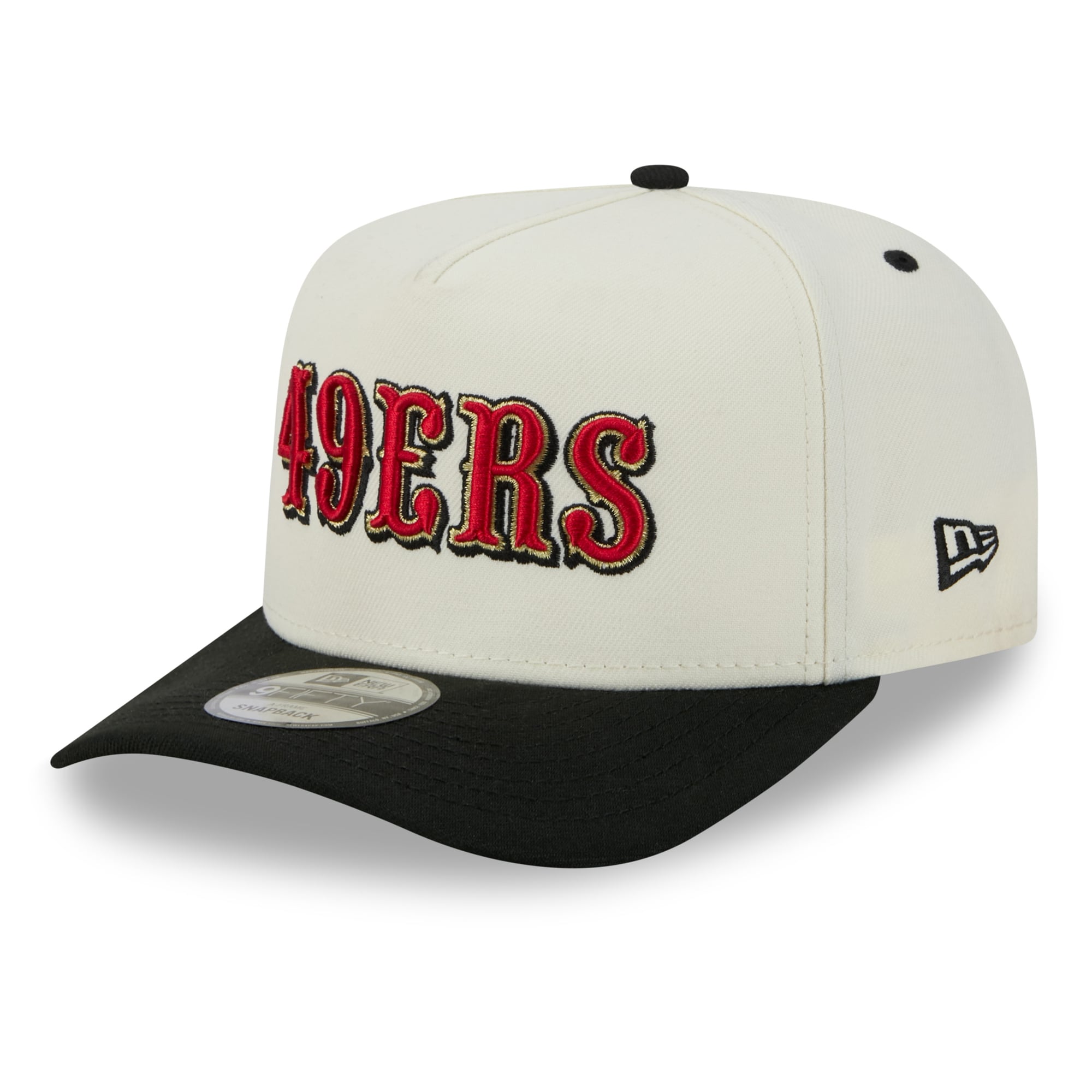 Men's New Era Cream San Francisco 49ers Rivalries Collection Fan Pack A-Frame 9FIFTY Snapback Hat