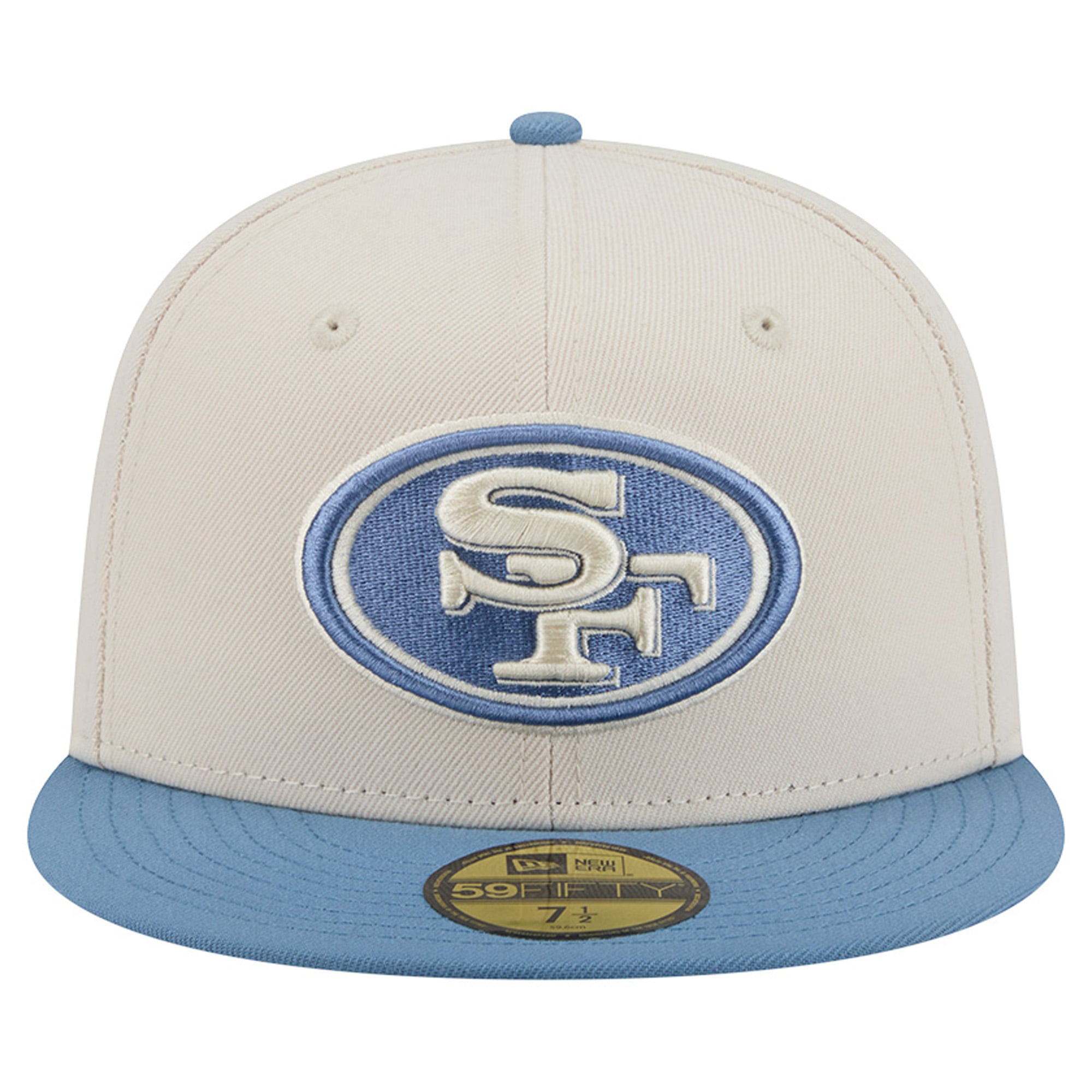 Casquette ajustée New Era 59FIFTY crème/bleue pour homme, collection San Francisco 49ers