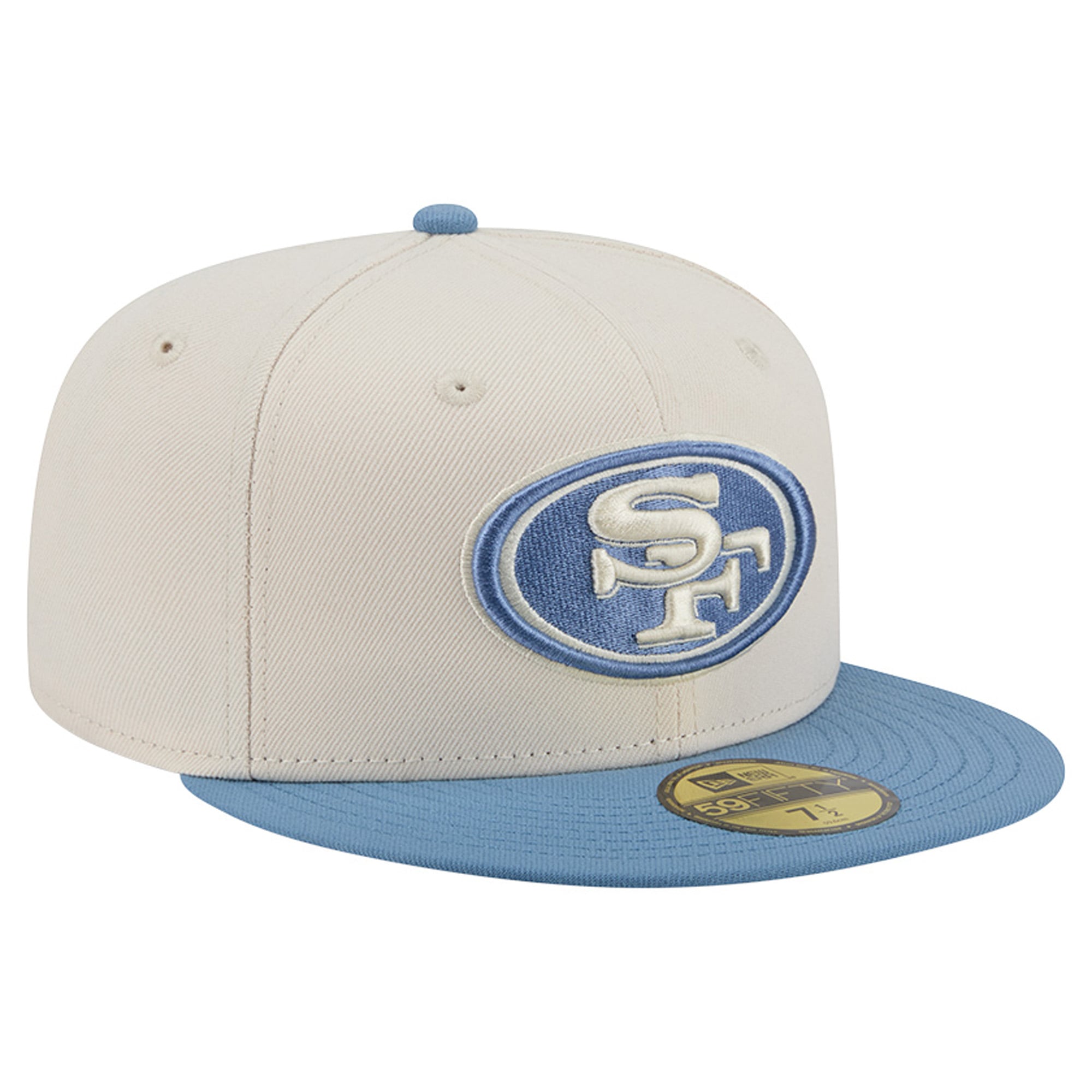 Casquette ajustée New Era 59FIFTY crème/bleue pour homme, collection San Francisco 49ers